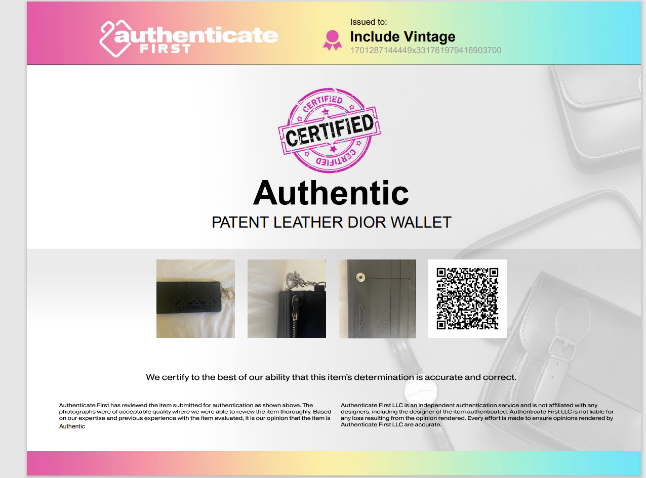 Lady Dior Voyageur Wallet Patent Black Leather