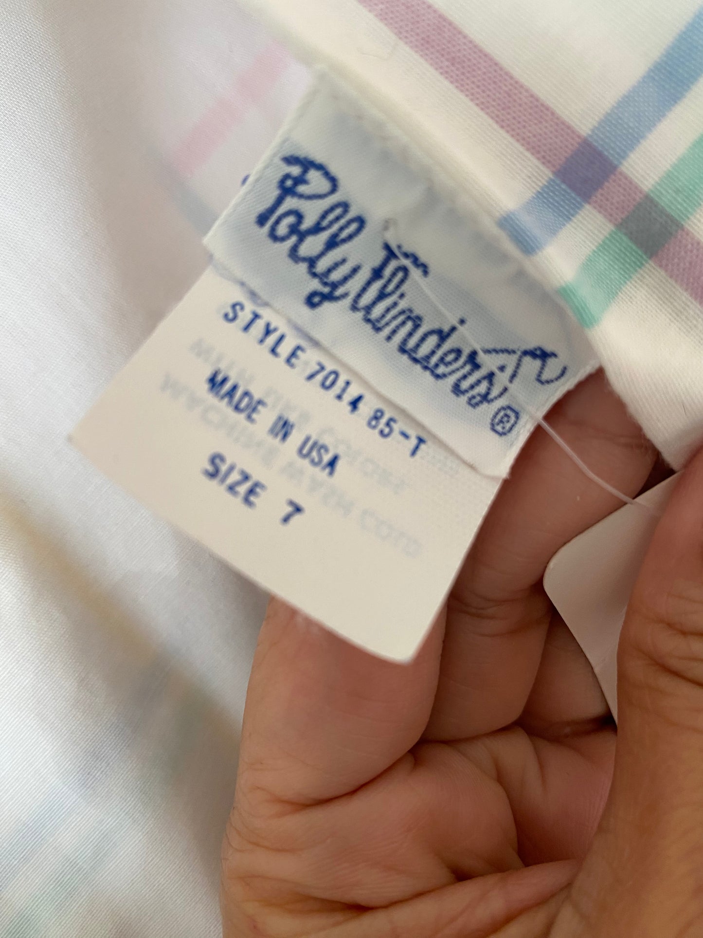 Vintage Kids White Dress w/Multi-Colored Stripes