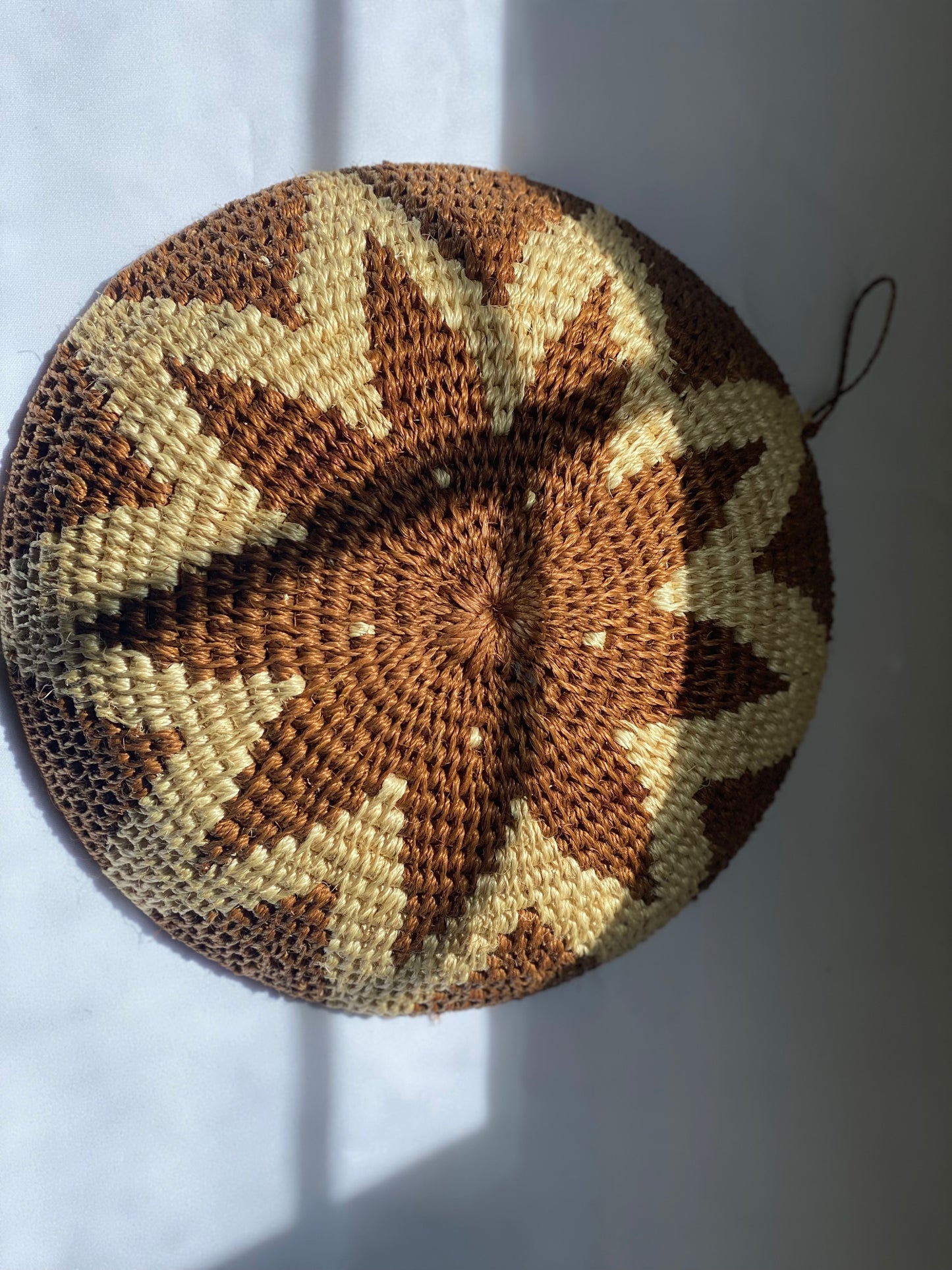 Brown & Cream Woven Basket