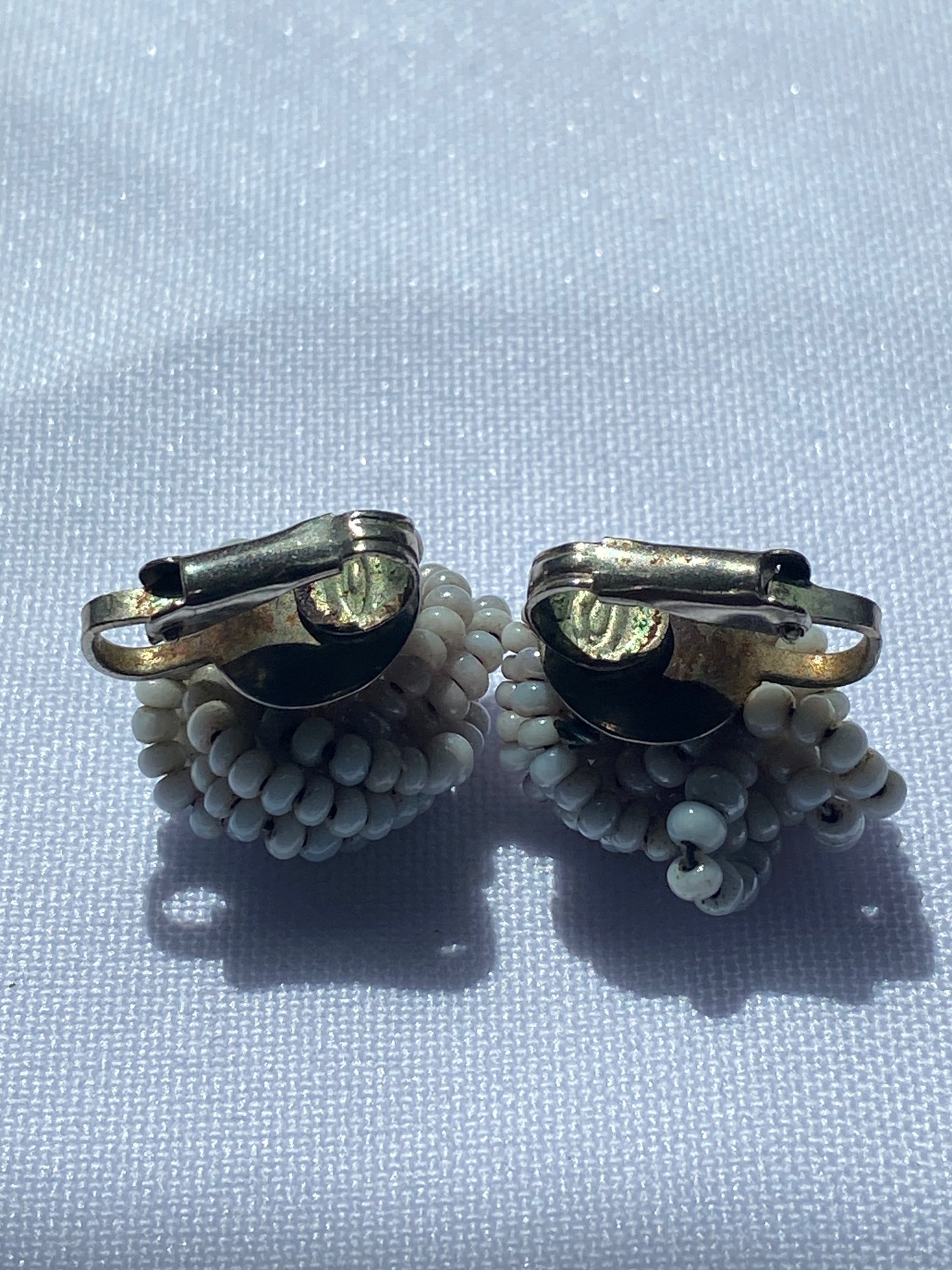 Light Purple Beaded Knot Clip on Earrings