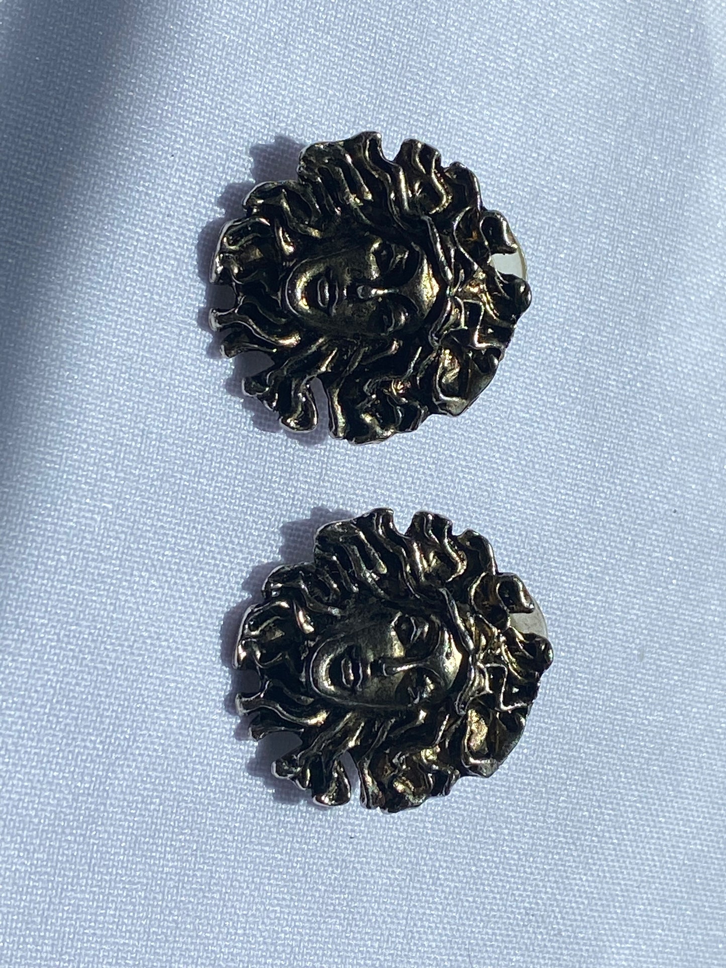 Silver Tone Medusa Earrings