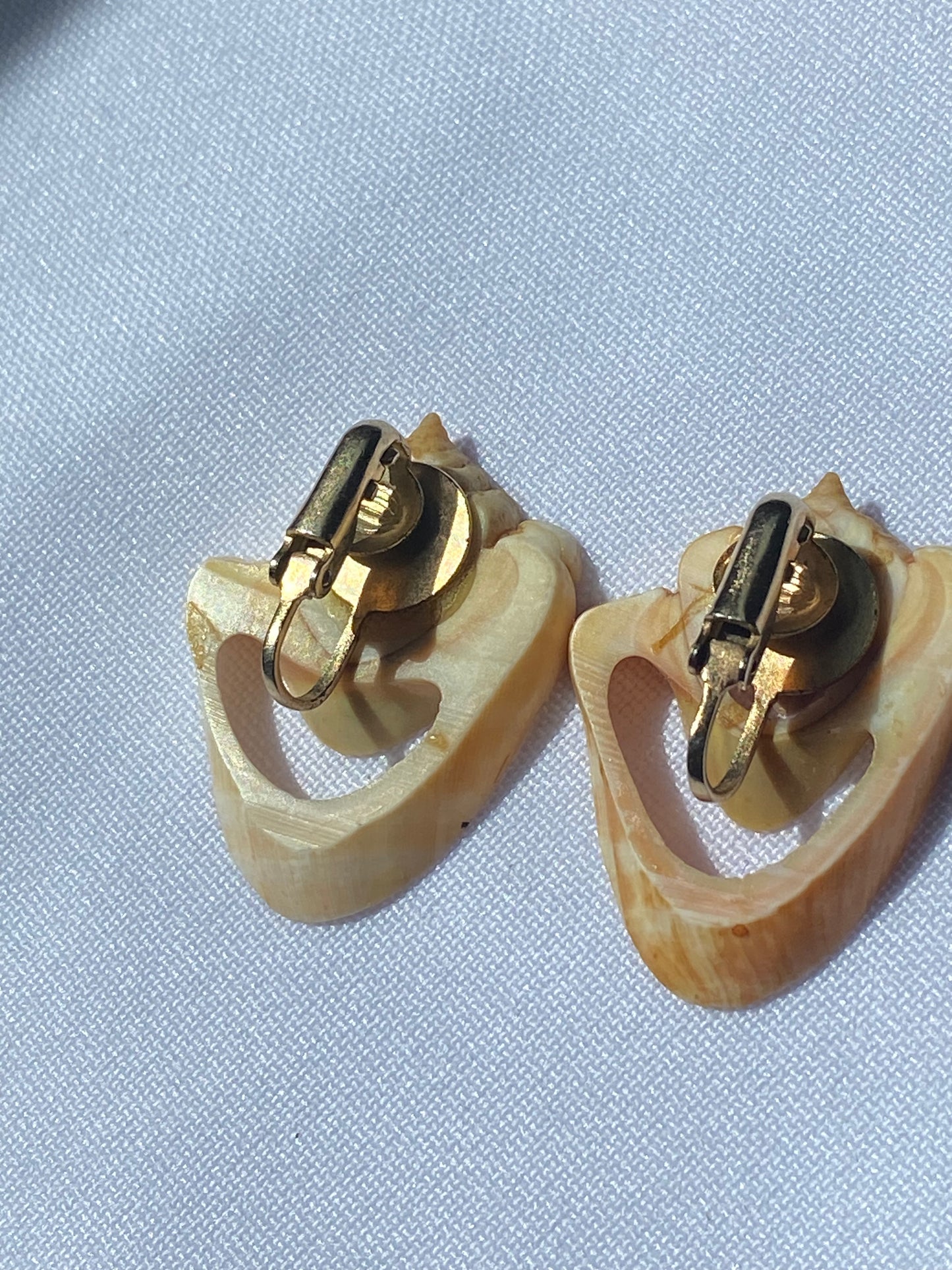 Sliced Shell Clip on Earrings