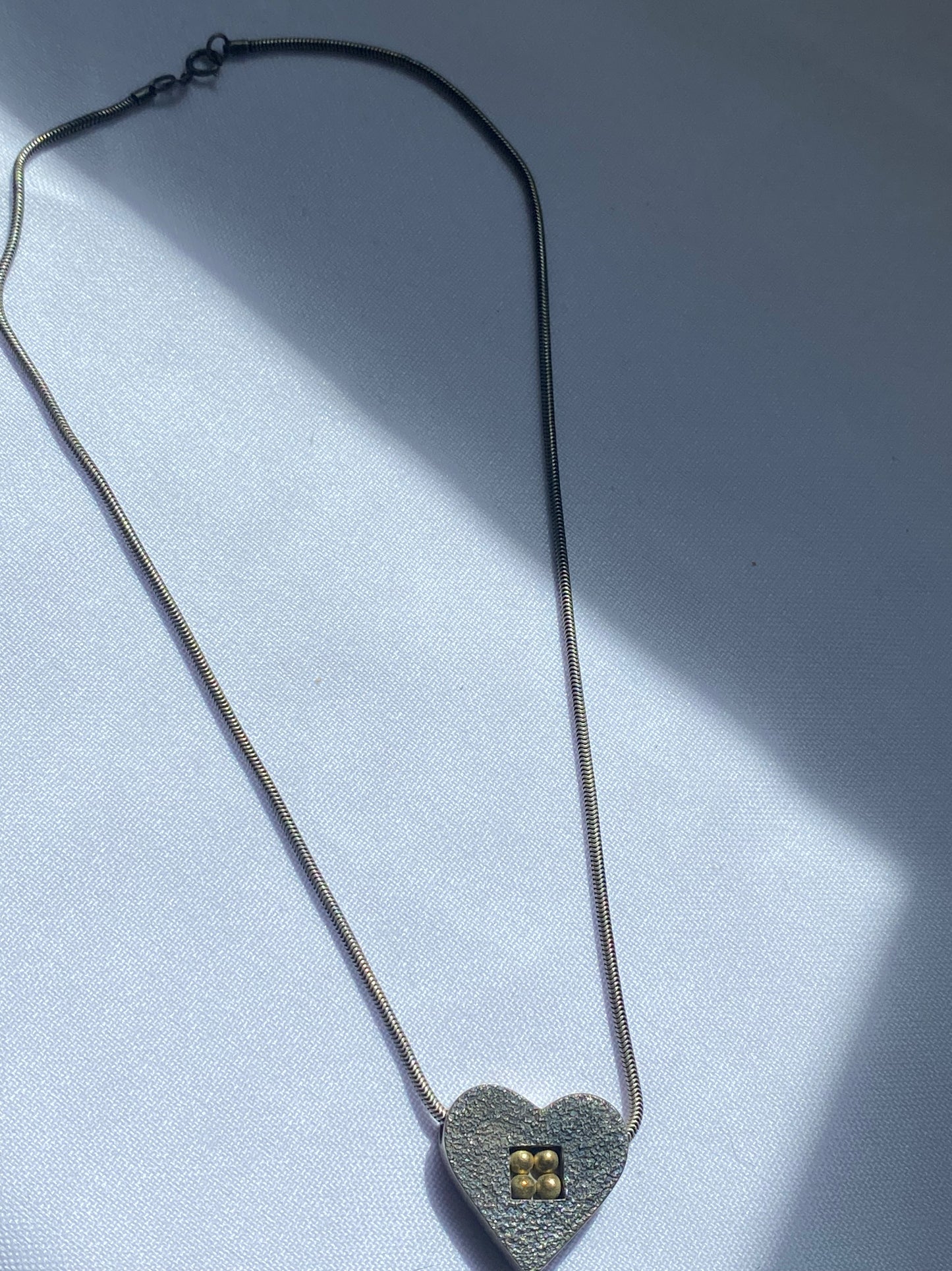 Sterling & 18K D'Agostino Heart Necklace