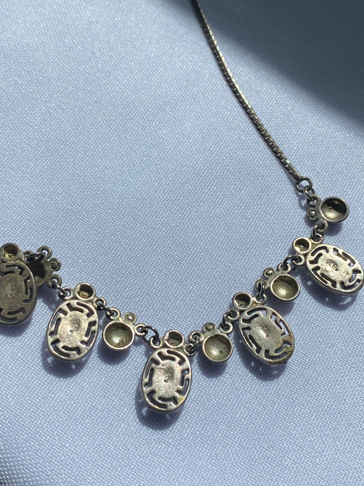 925 Silver with Blue Stone Necklace