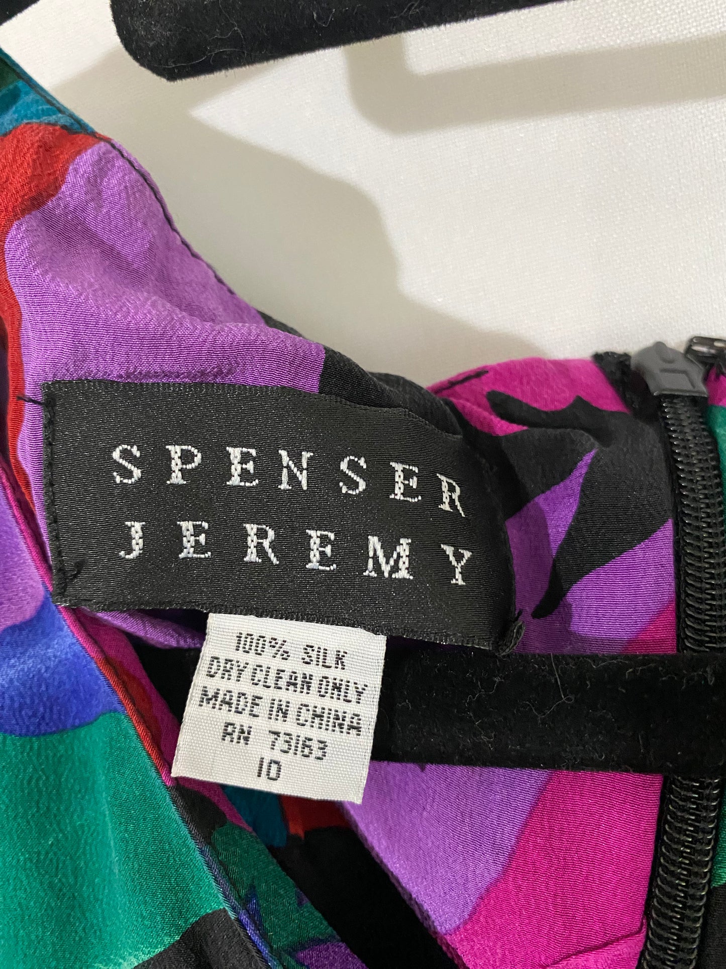 1980s Floral Print Silk Dress