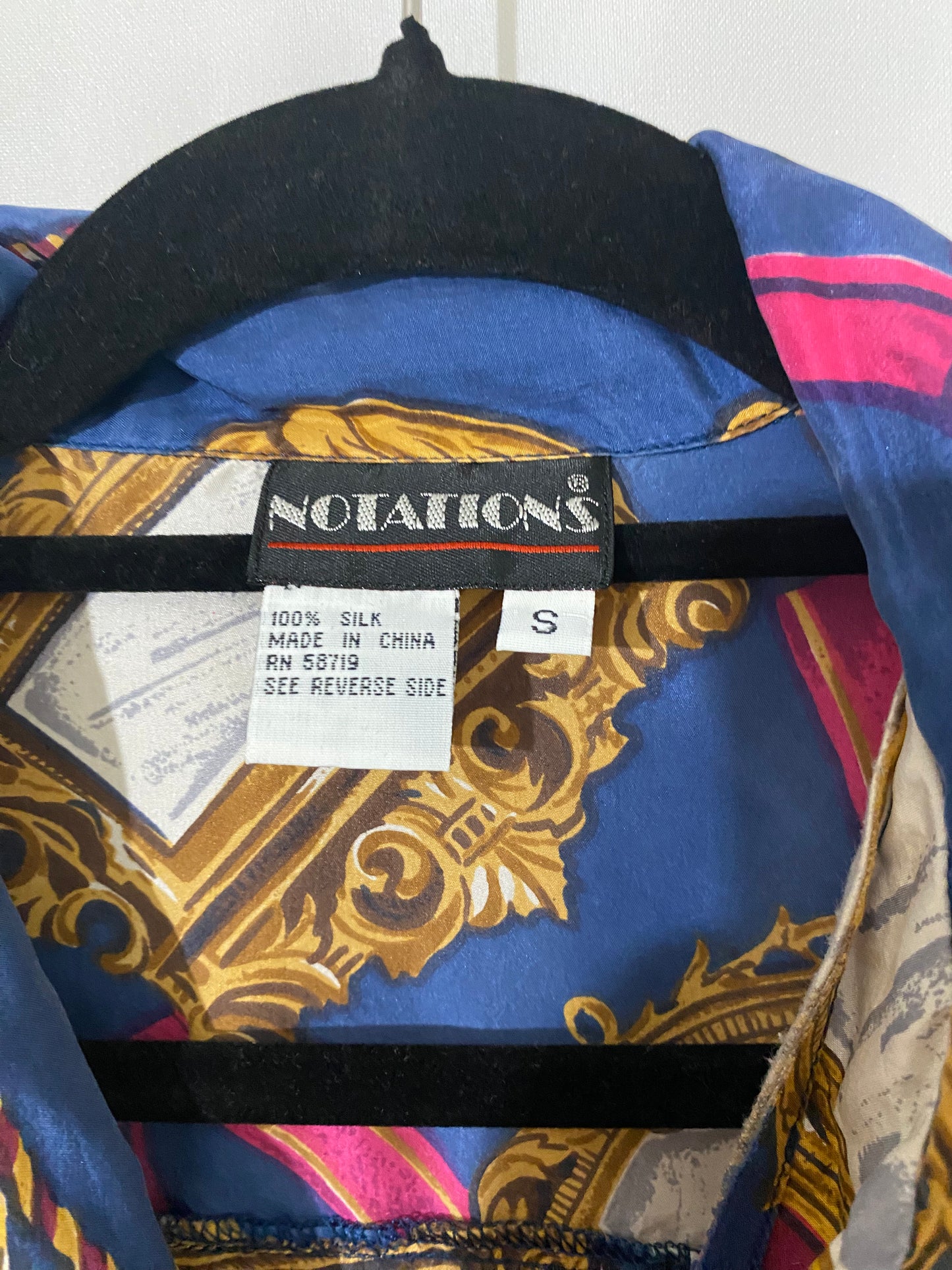 1980's Silk Mirror Print Button Shirt