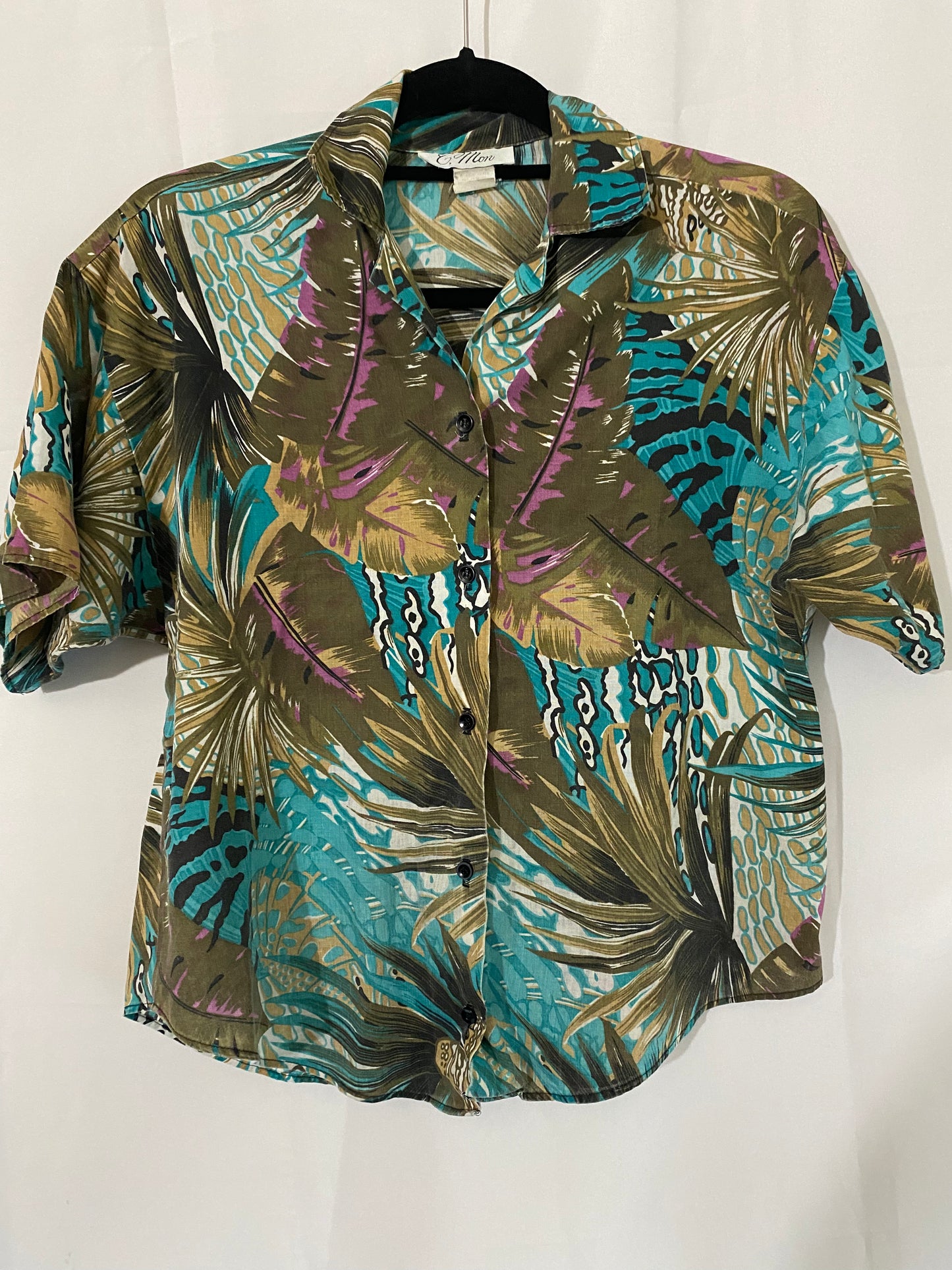 Leaves Print Button Shirt