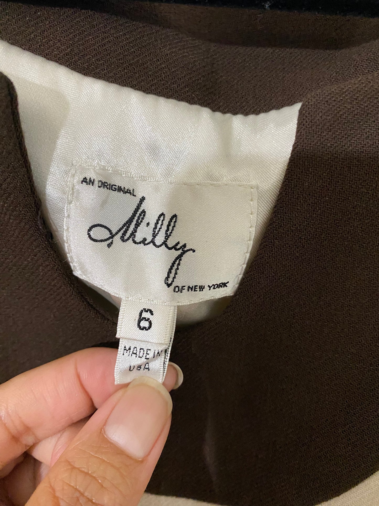 Brown, Cream, Blue Milly Dress