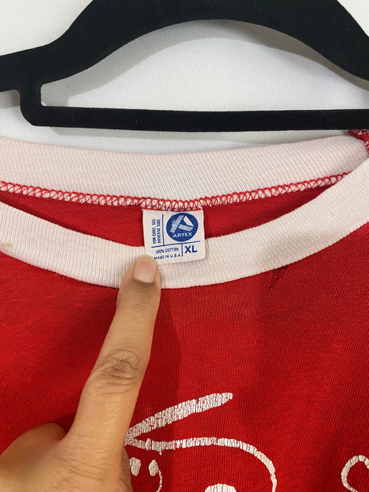 1958 Red Snoopy, "I Love Tennis" Shirt