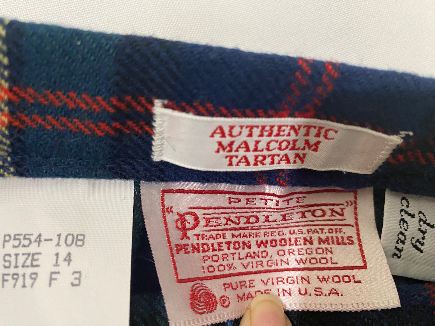 Plaid Pendleton Wool Skirt