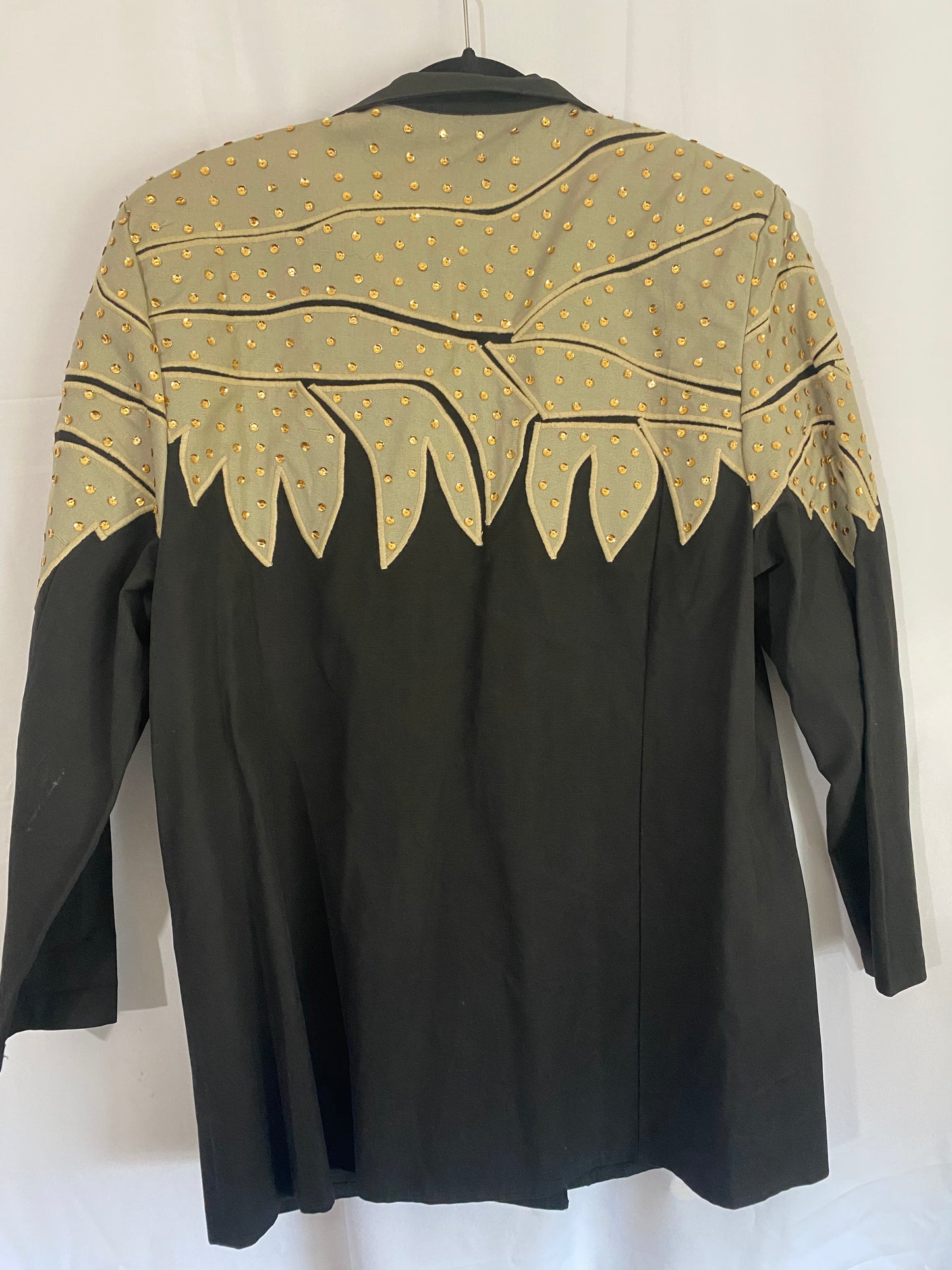 1980's Mexican Black Blazer with Gold Shoulder Emblements