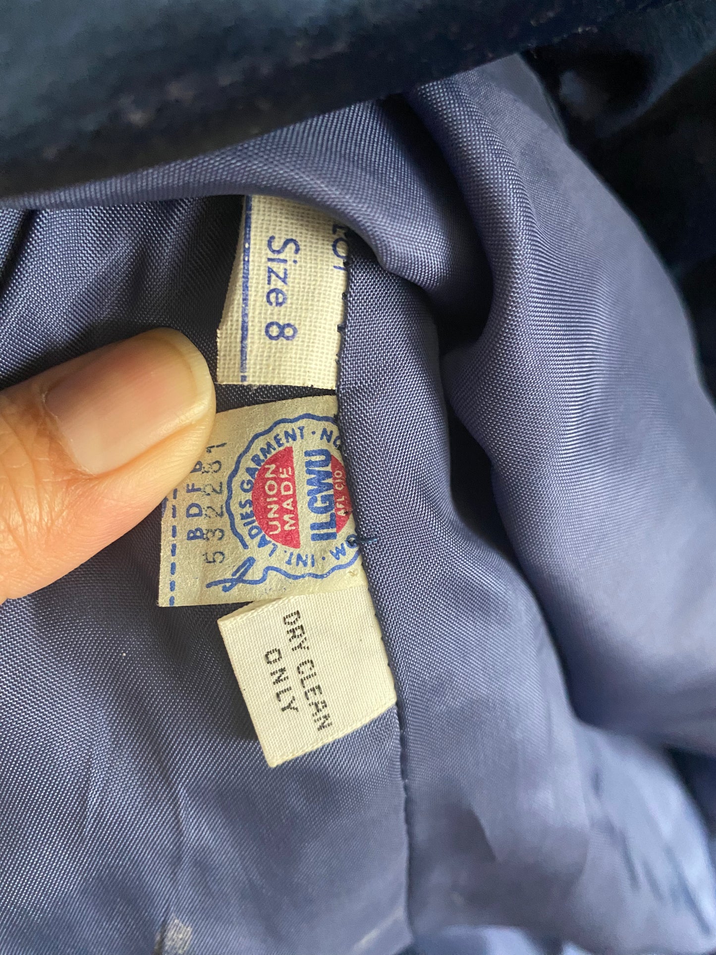 1980's Navy Silk Sleeveless Evening Gown by Richilene New York