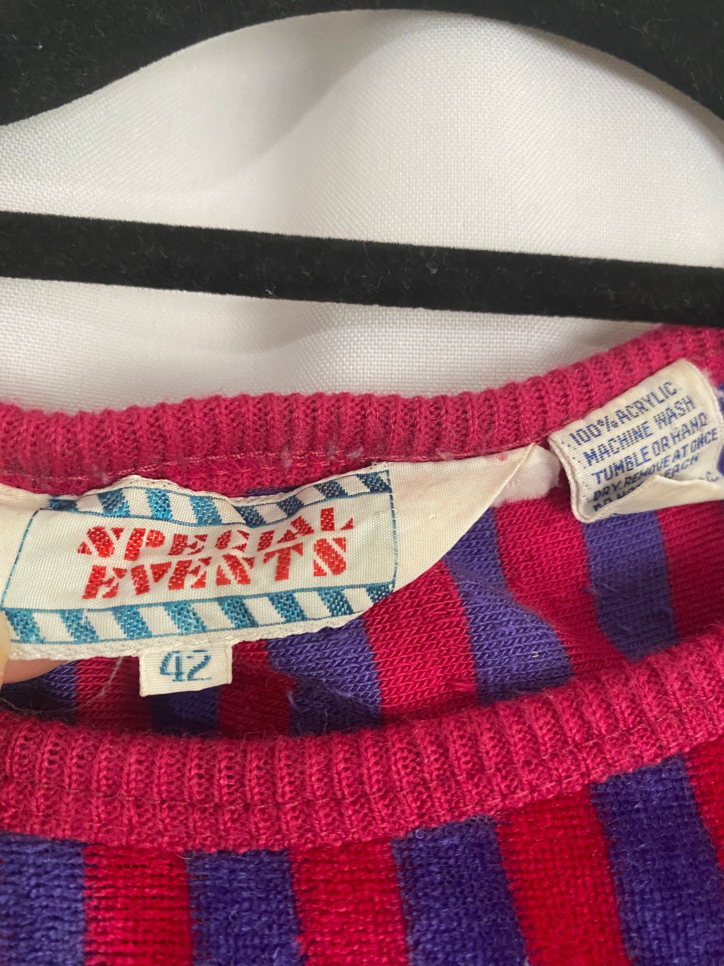 1980's Pink & Purple Velour Sweater