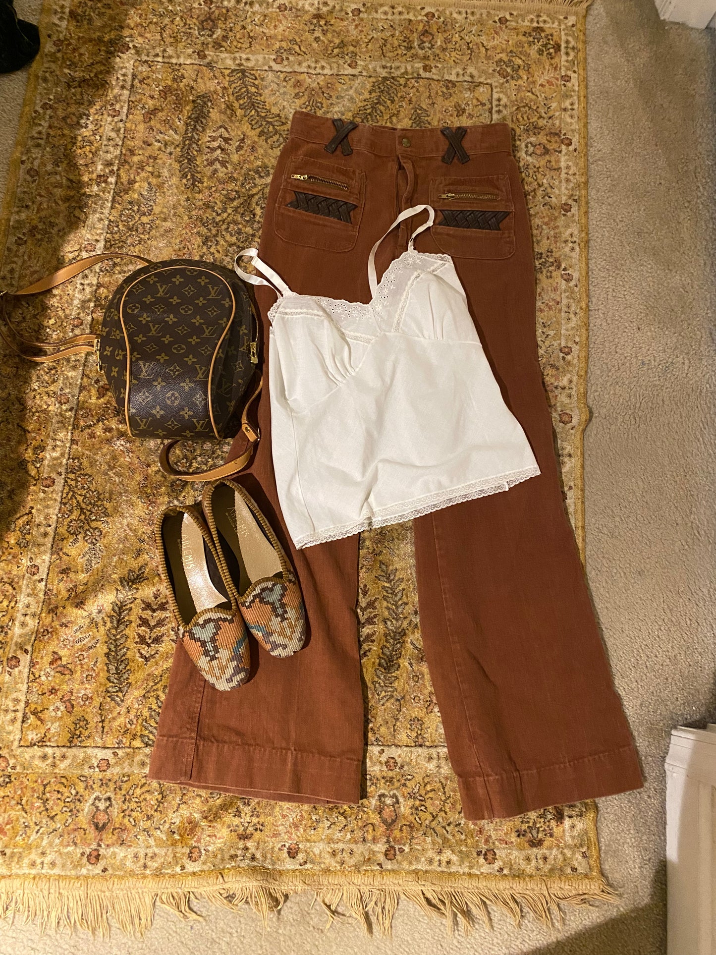 White Tank Top with Embroidered Detail