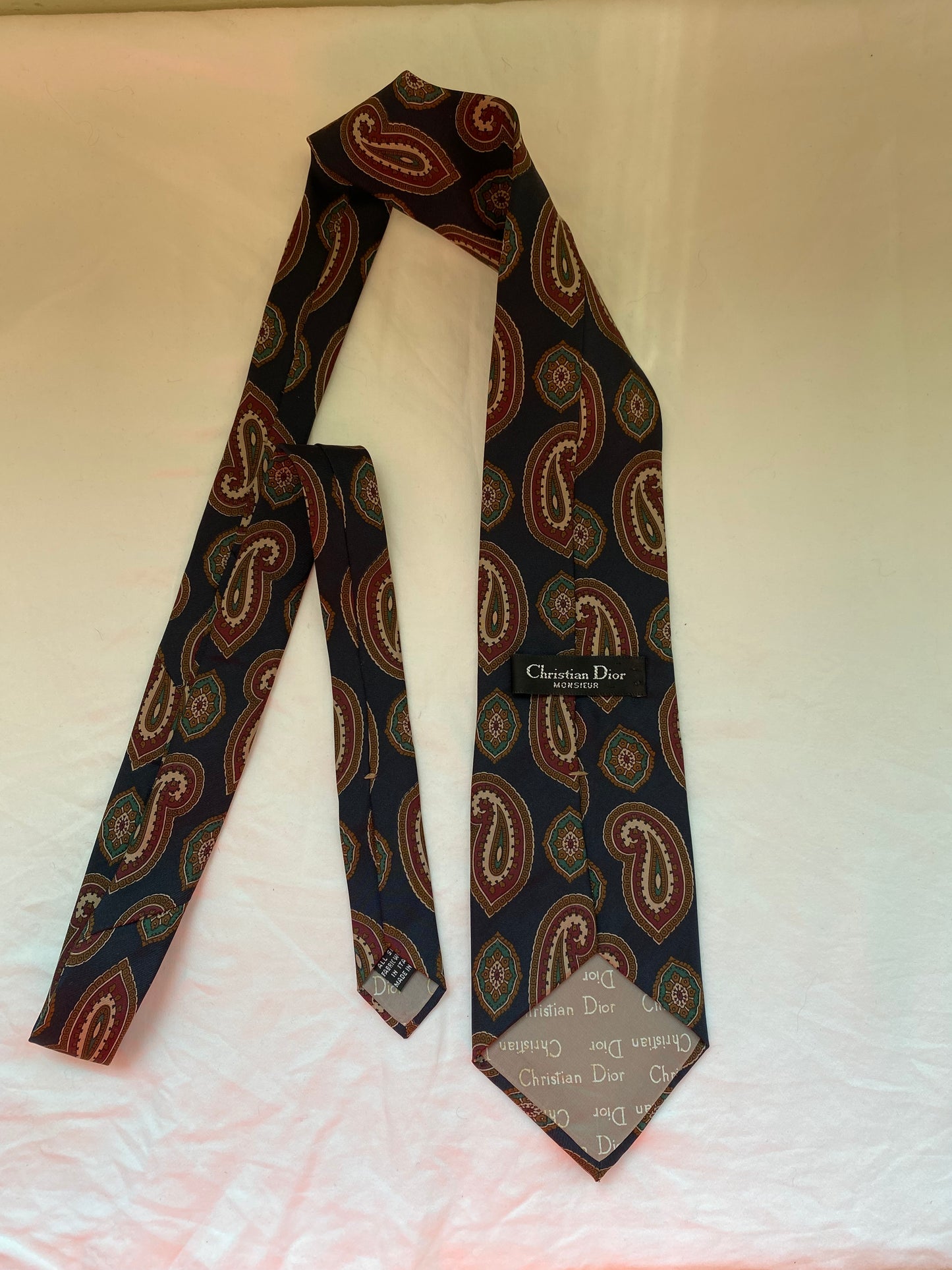 Christian Dior Monsieur Navy Paisley Tie