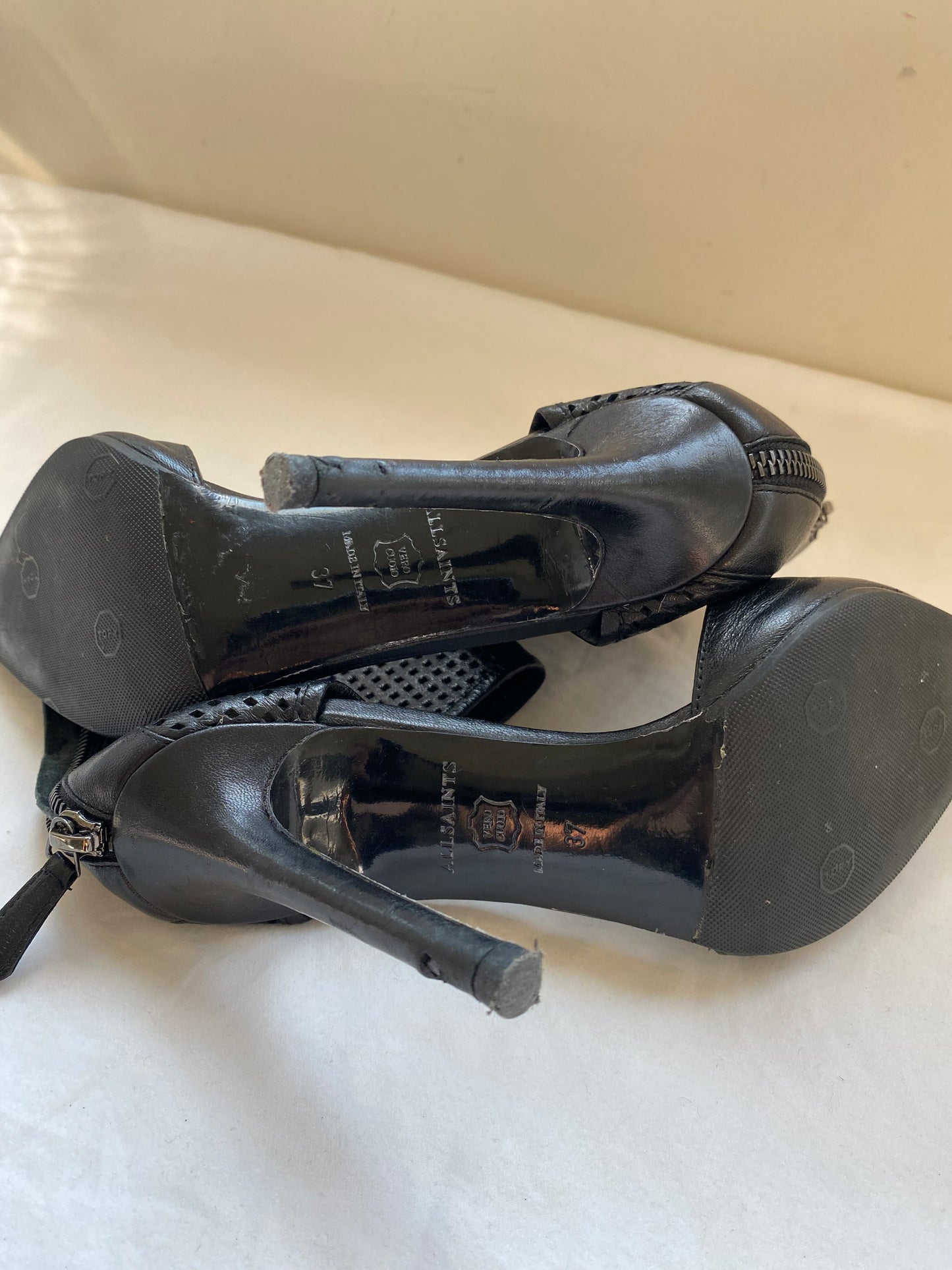 All Saints Leather Black Heels