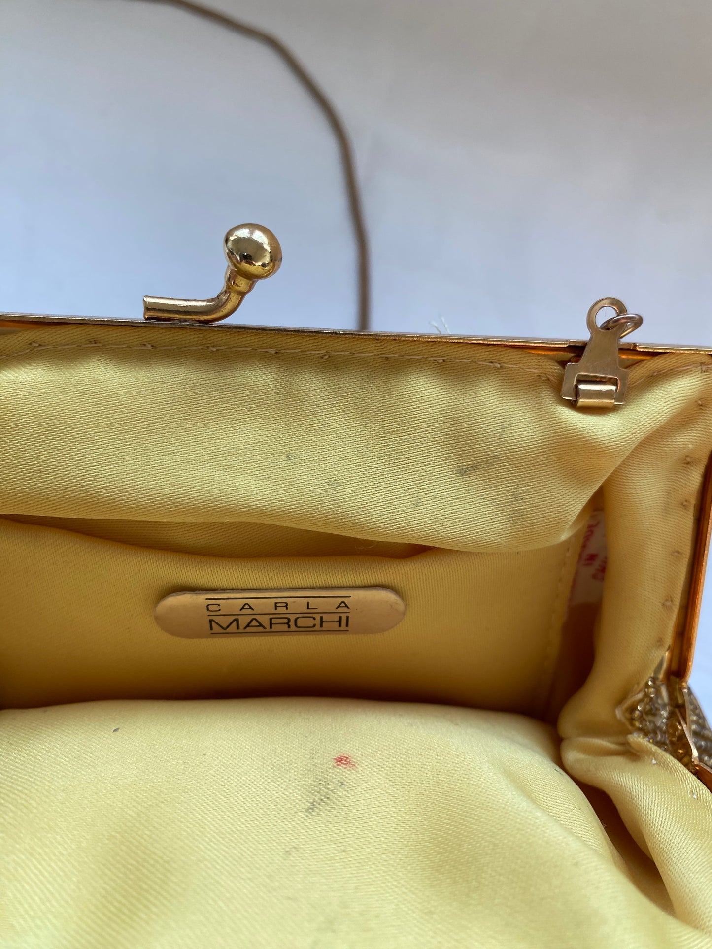 Gold Beaded Shell Bag