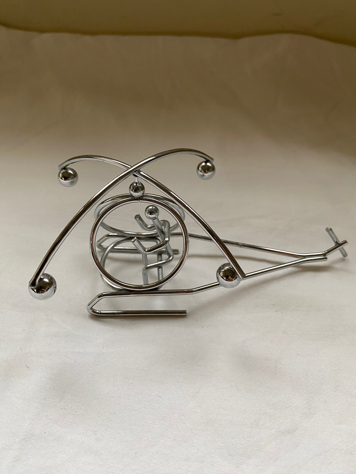 Helicopter Figurine with Spinning Propeller