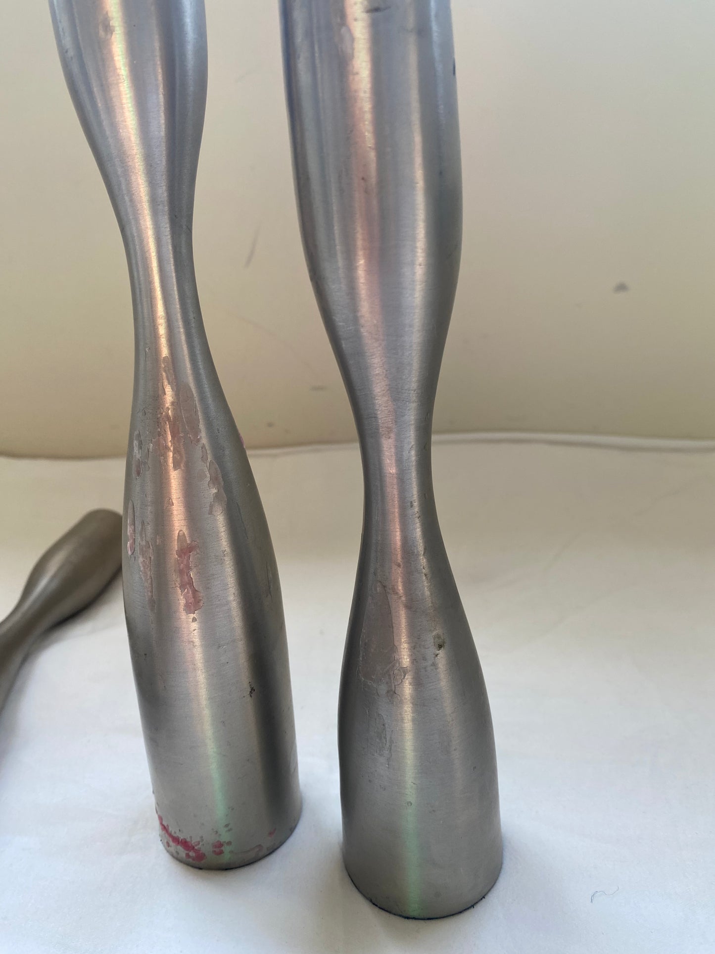 3 Metal Nambe Candlestick Holders