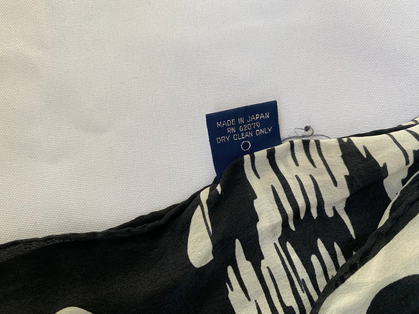 Black & White Long Silk Scarf