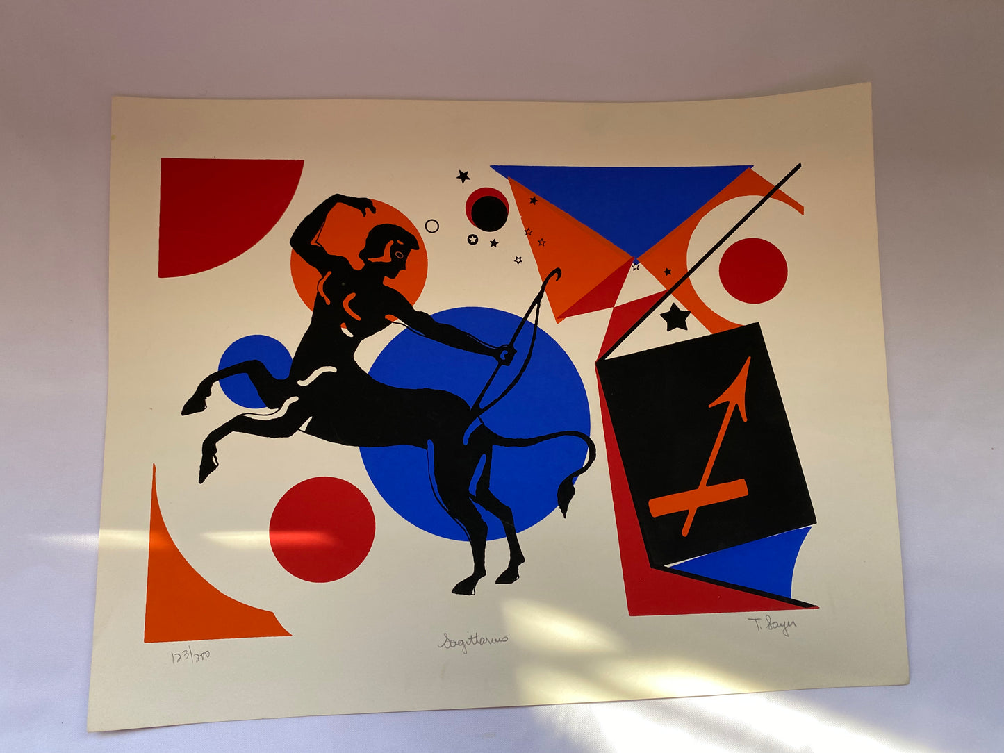 Sagittarius Silkscreen Signed by T. Sayer