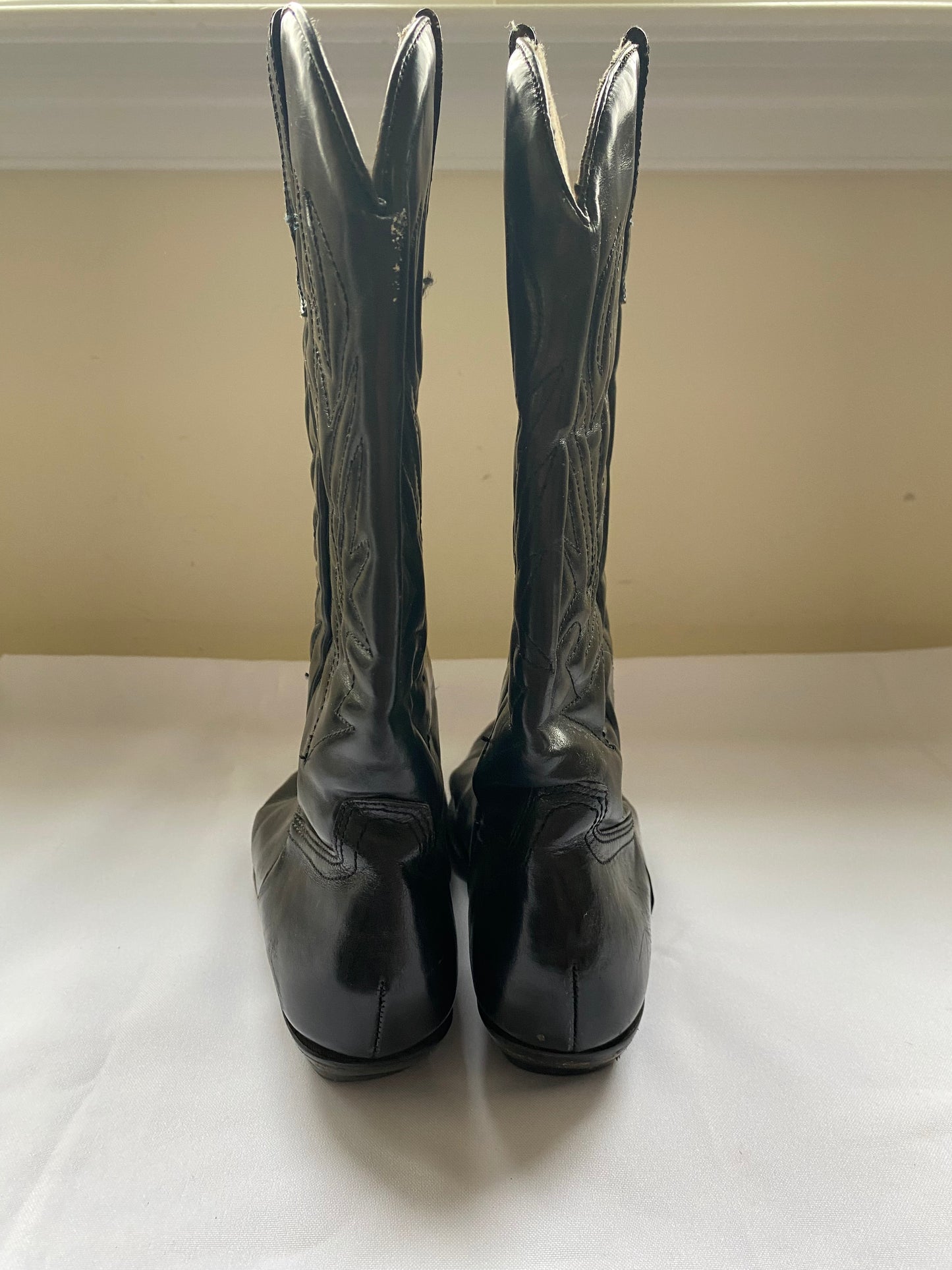 Black Leather Cowboy Boots