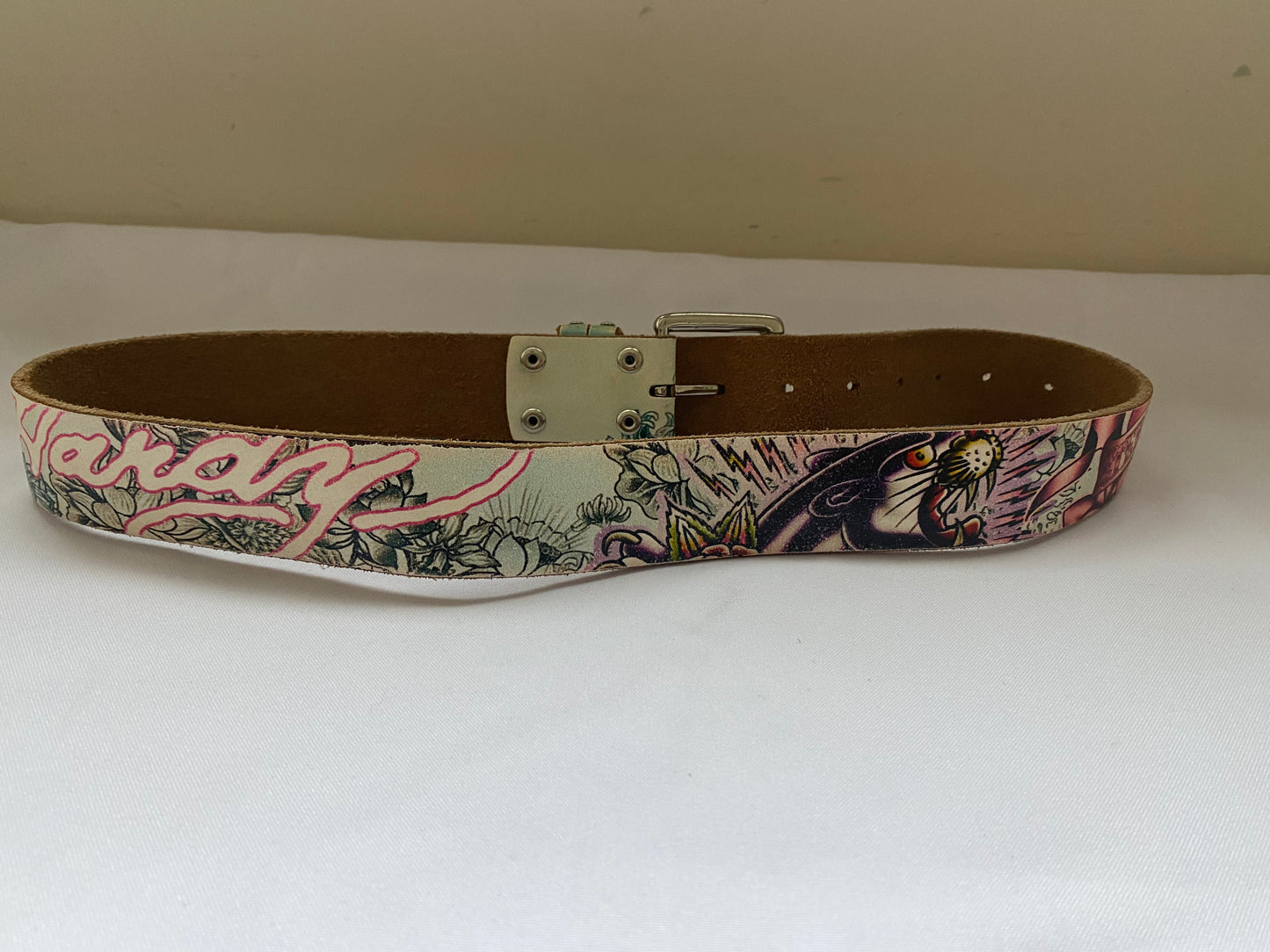 Y2K Leather Ed Hardy Belt