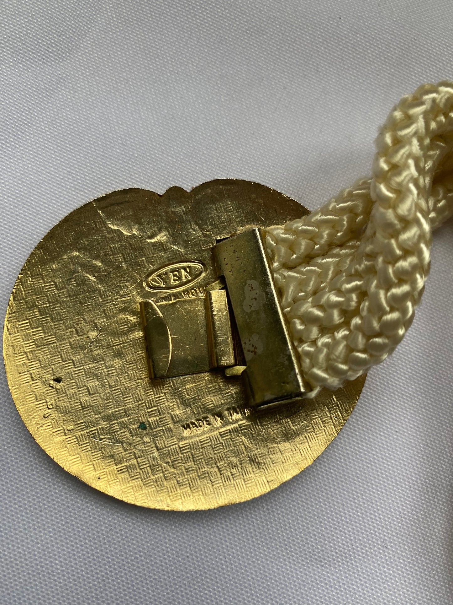 Silk Rope Belt with Orchid Cloisonne Buckle