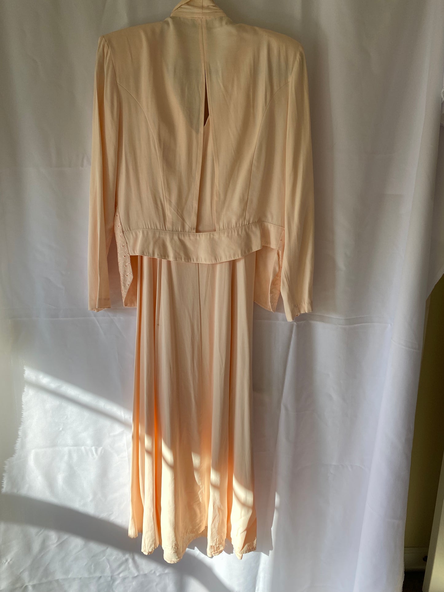 80s Light Pink Maxi Dress w/Jacket