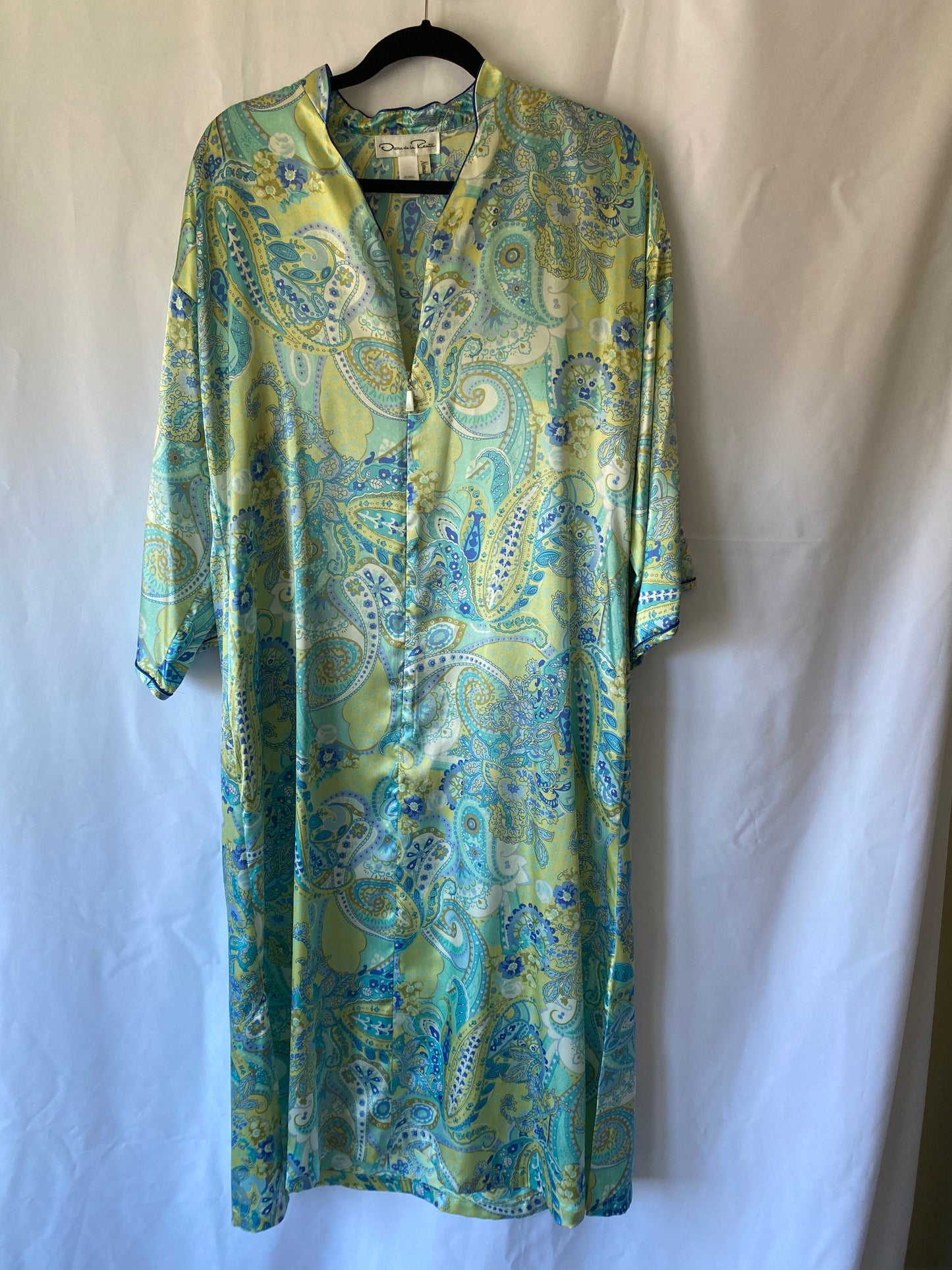 Oscar de la Renta Long Blue Kaftan Dress