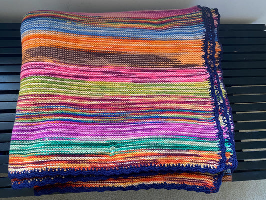 Handmade Multicolor Knitted Blanket