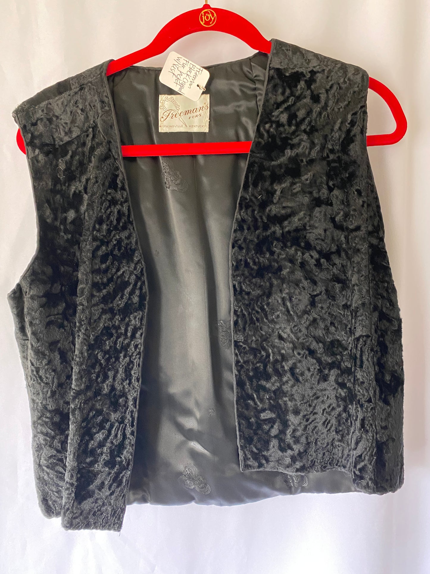 Kaiser's Black Cropped Persian Lamb Fur & Freeman Vest