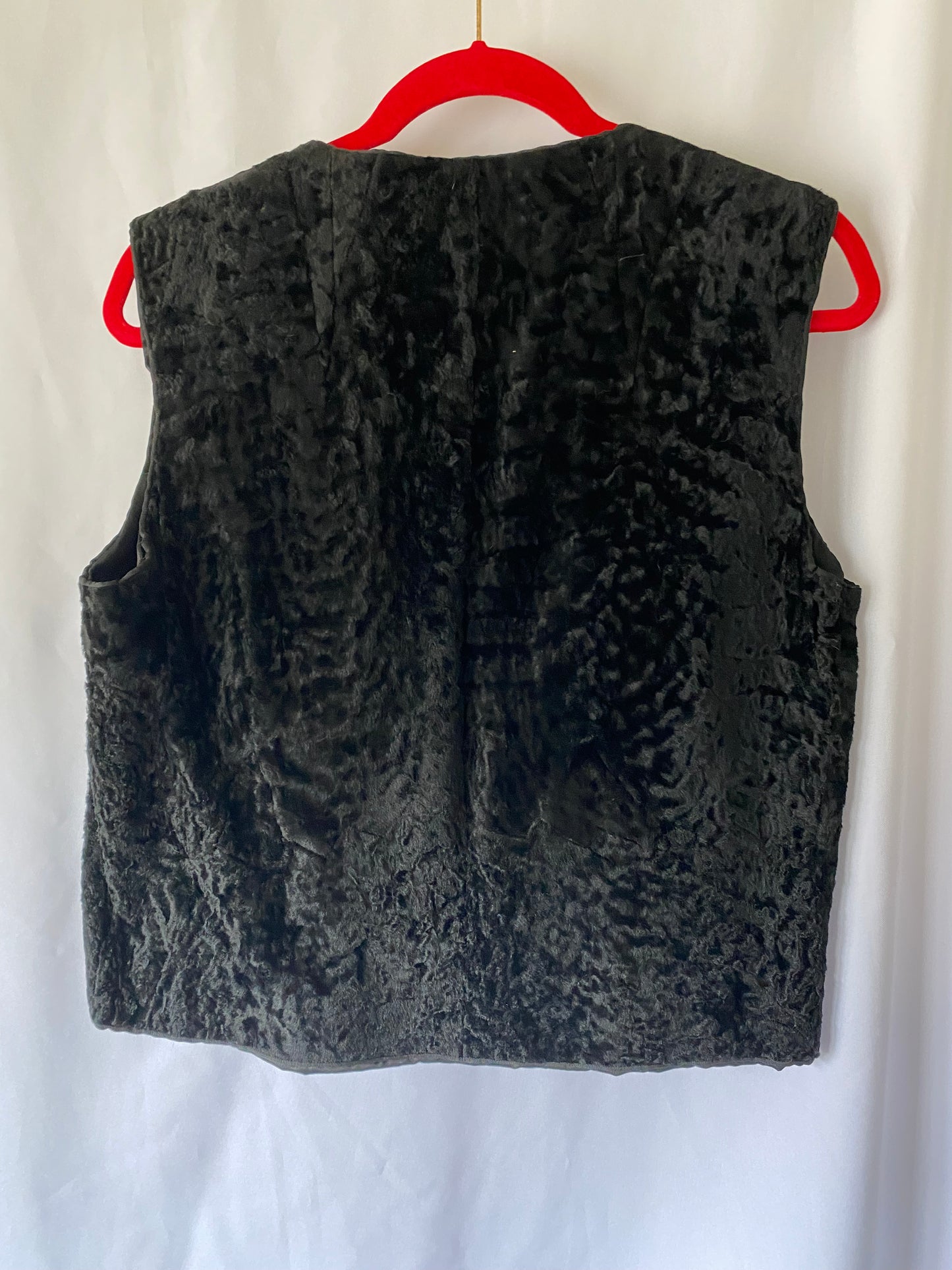 Kaiser's Black Cropped Persian Lamb Fur & Freeman Vest