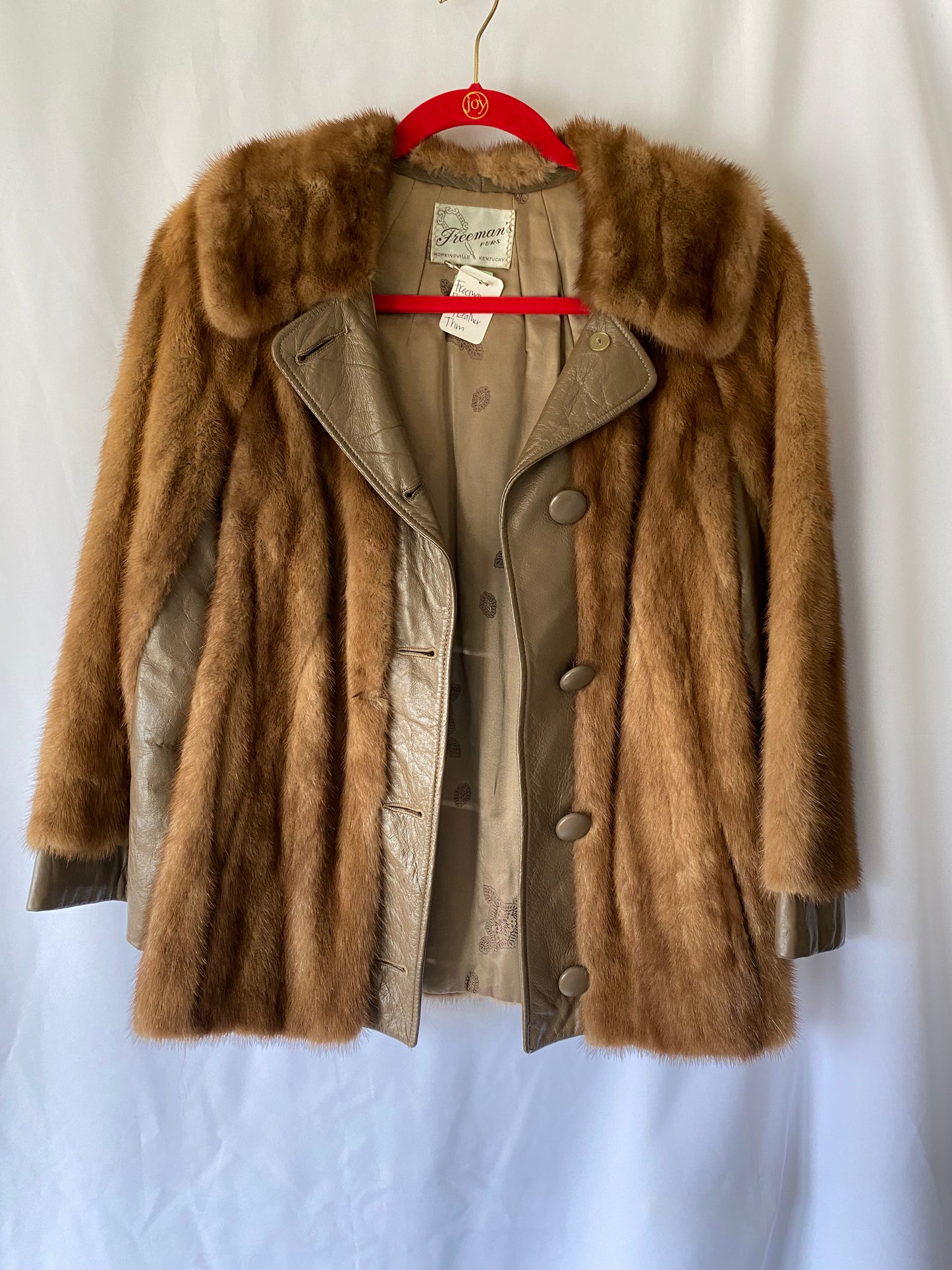 Freeman Mink Fur w/Leather Trim