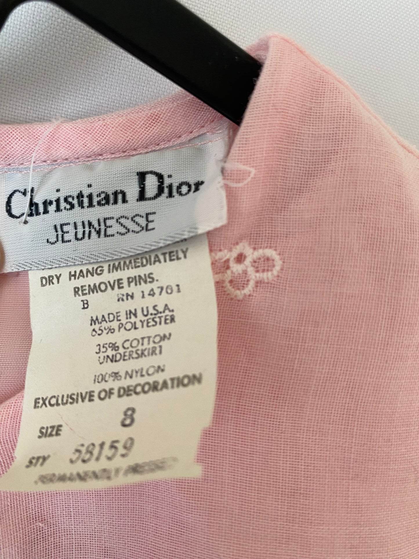 Vintage Light Pink Christain Dior Kids Dress