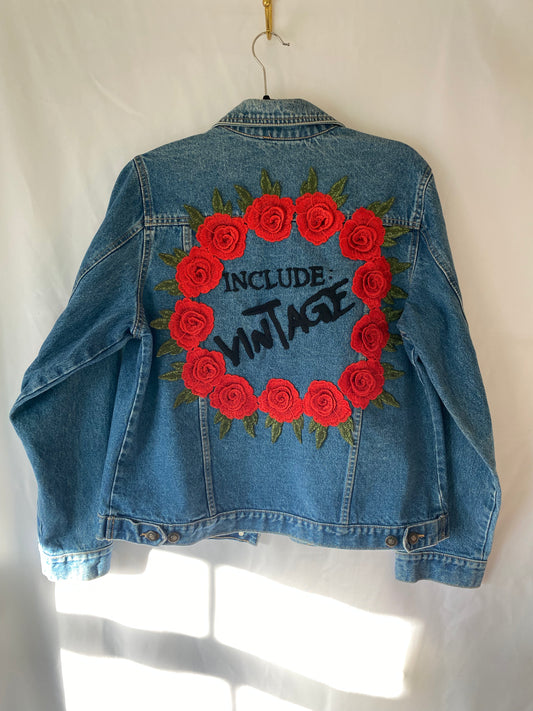 Custom Made Include Vintage Jean Flower Jacket