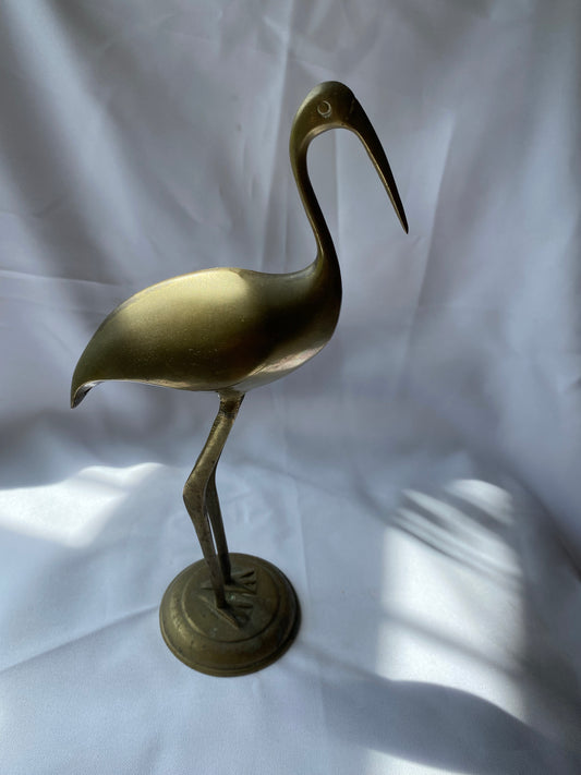 Brass Crane Sculpture