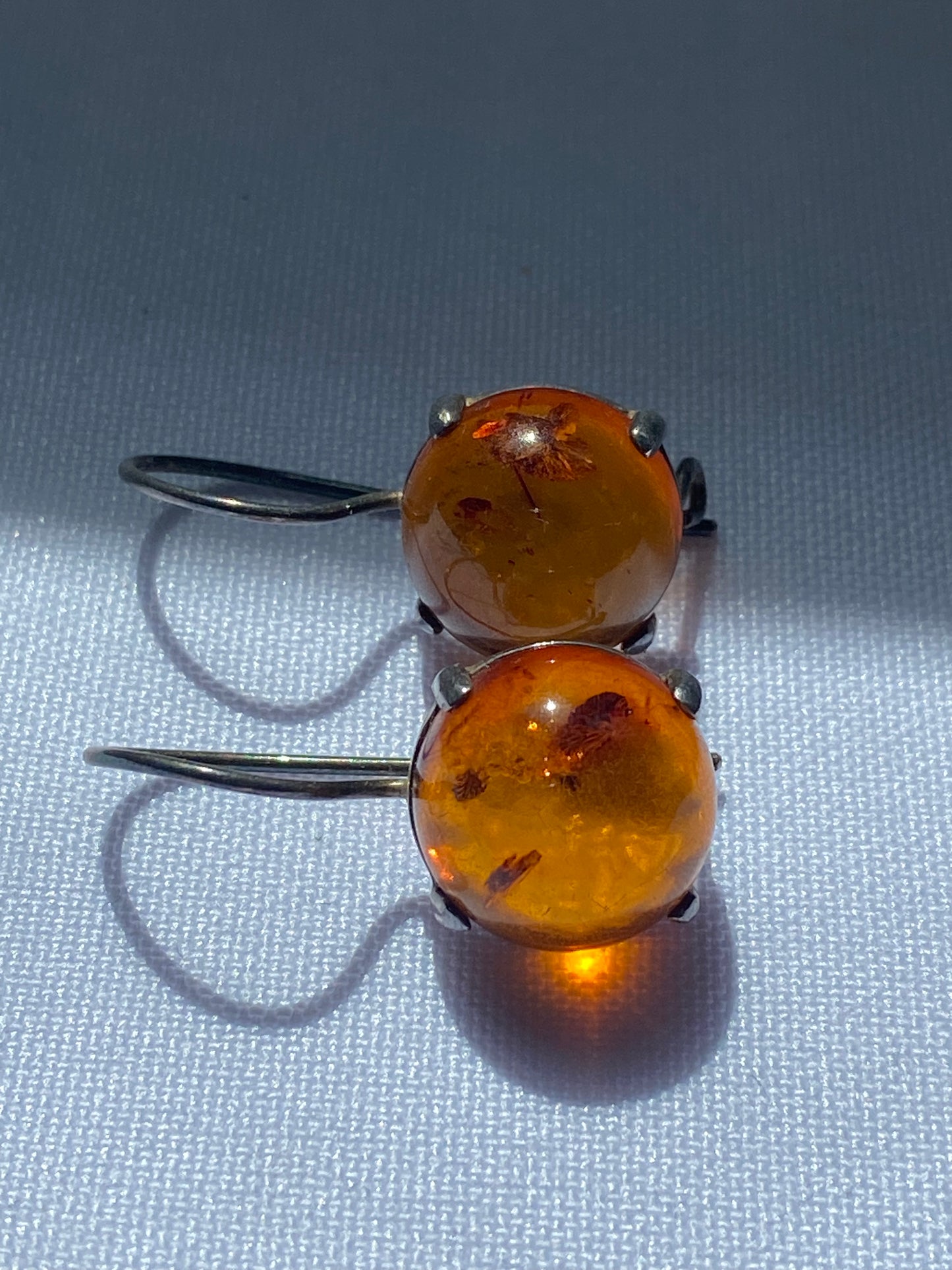 Sterling Silver Polish Amber Earrings