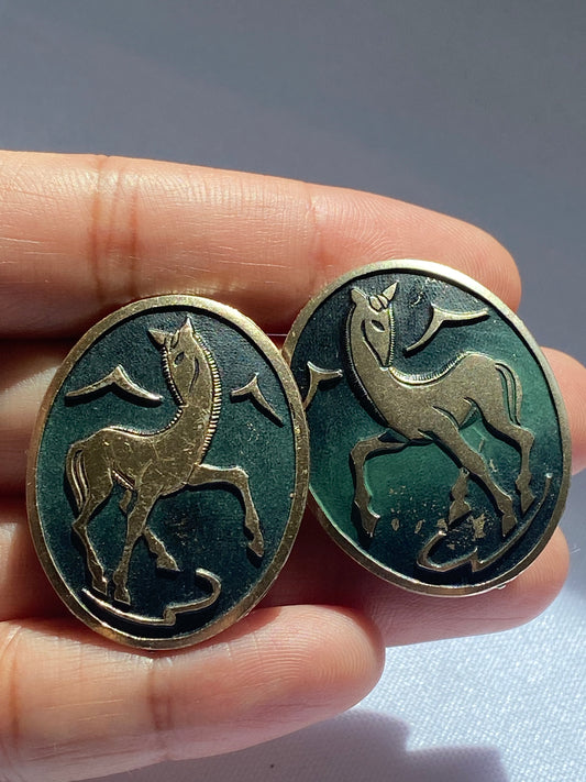 Mythical Horse Clip on Earrings