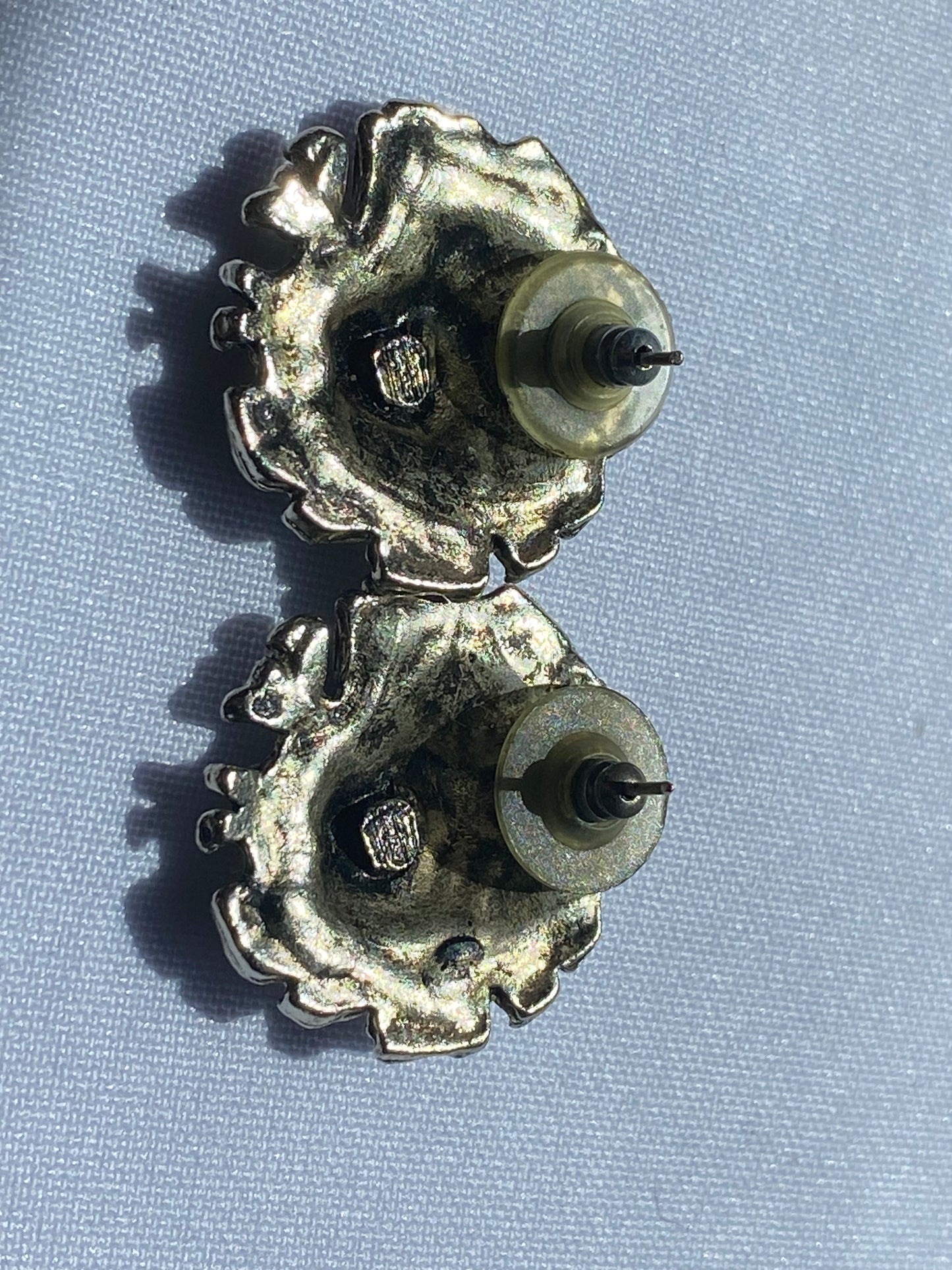 Silver Tone Medusa Earrings