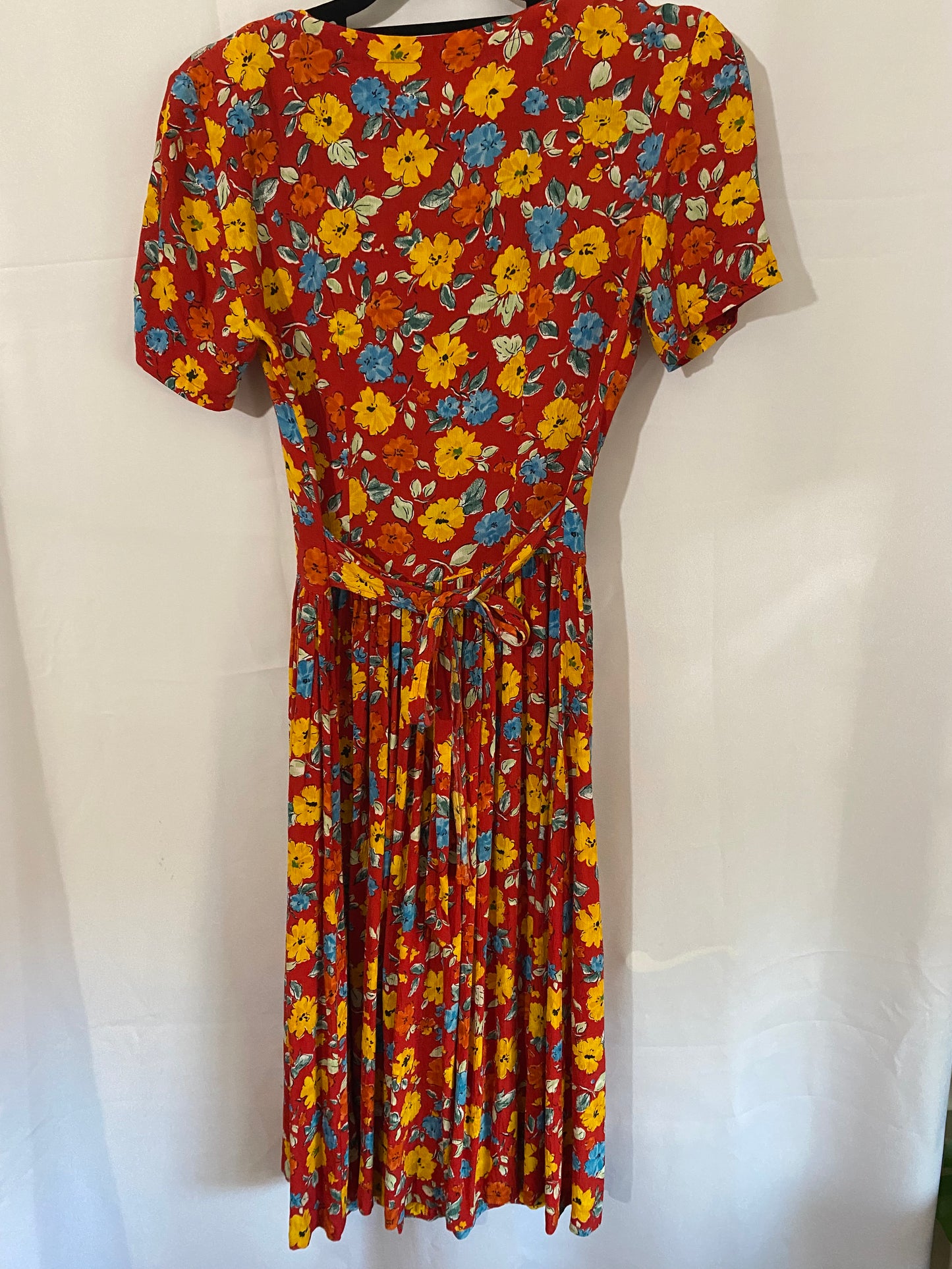 Red & Yellow Floral Persian Dress