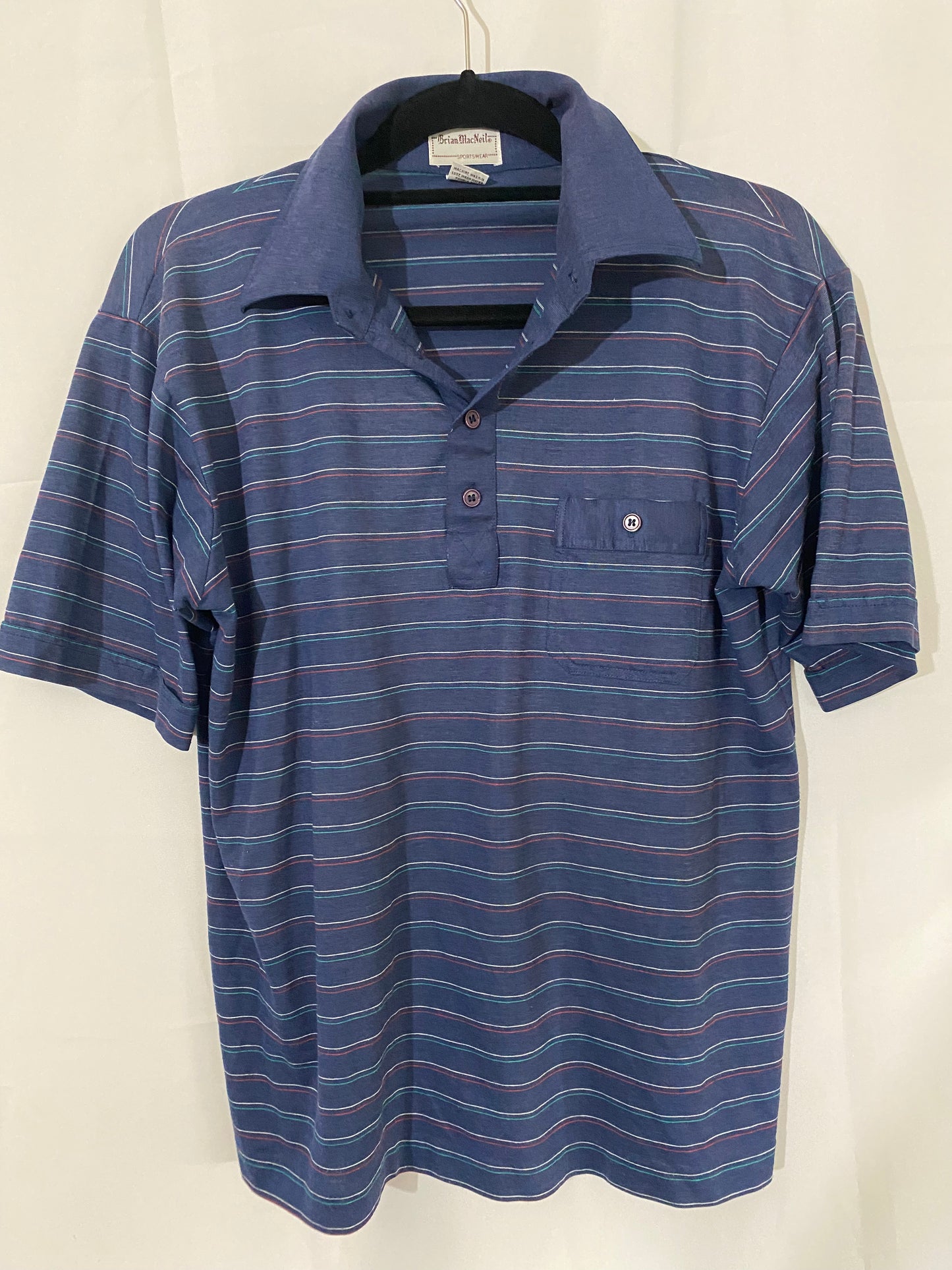 Blue Striped Collared Dad Shirt