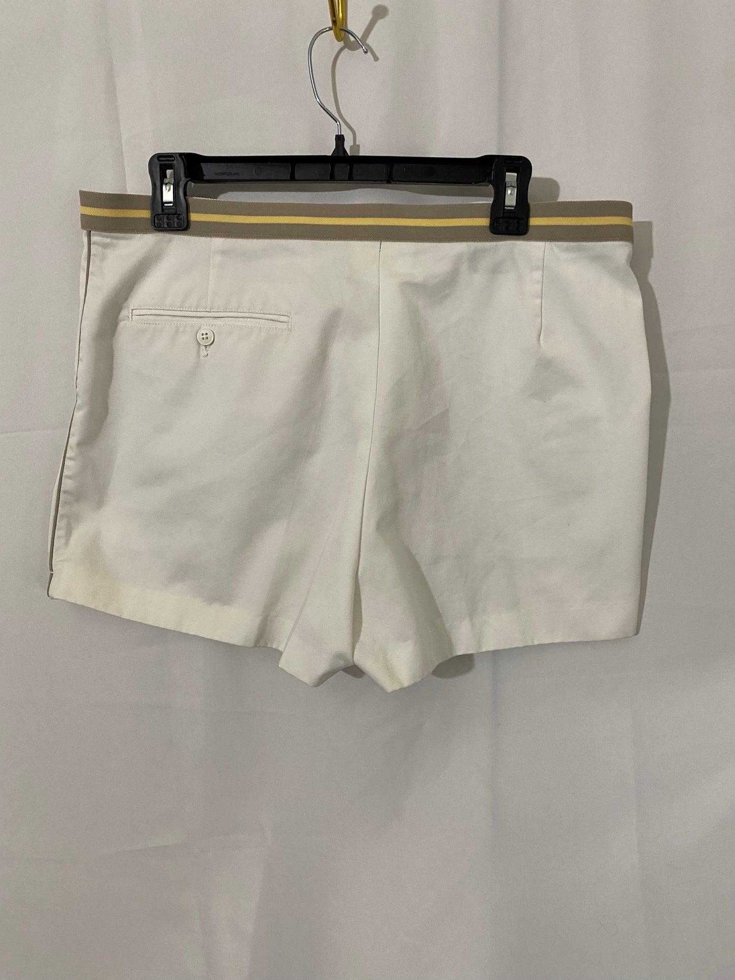 1970's White Puritan Tennis Shorts with Tan/Yellow Elastic Band