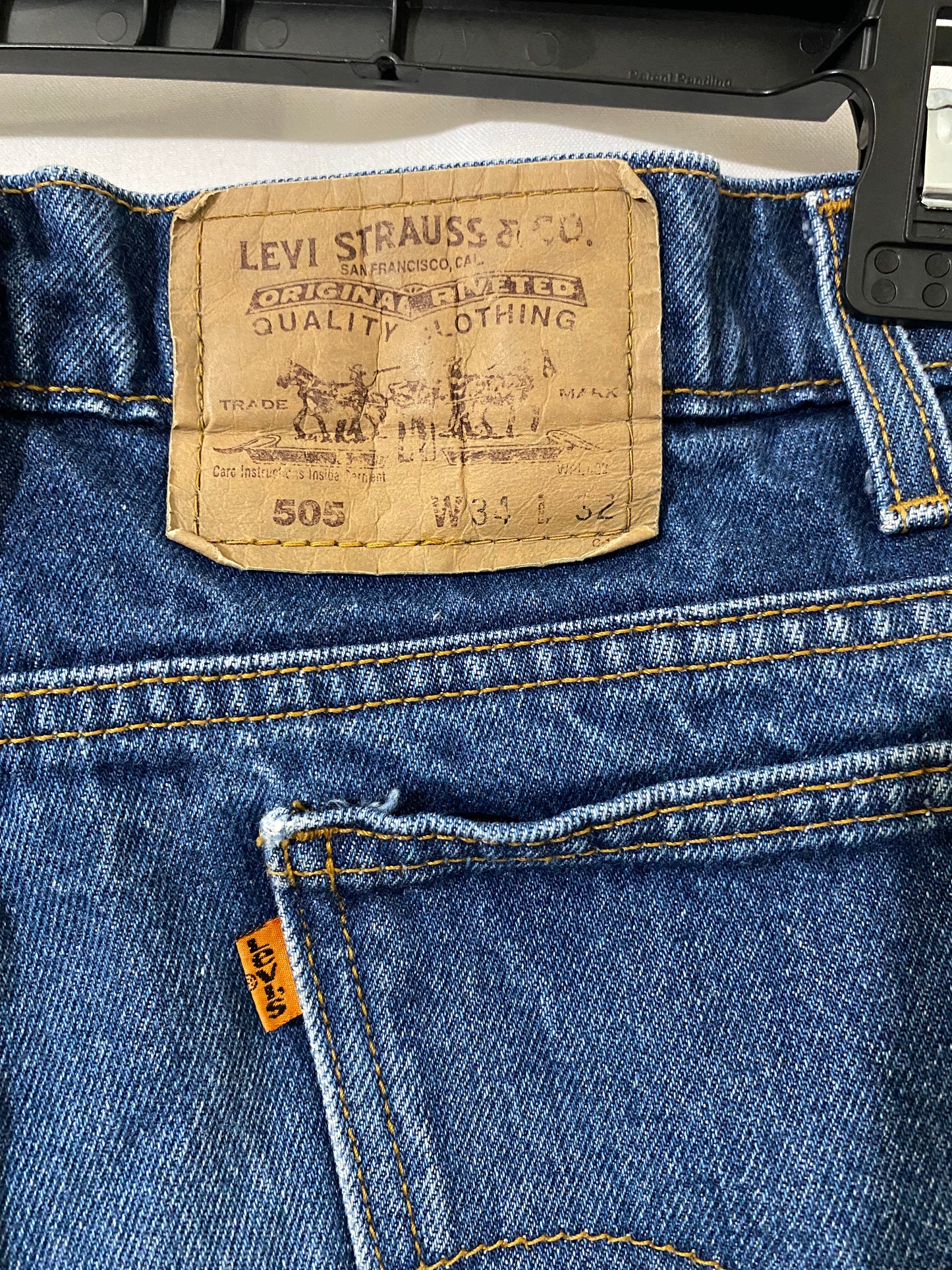 Orange Tab Levi 505 Jeans