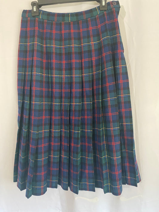 Plaid Pendleton Wool Skirt