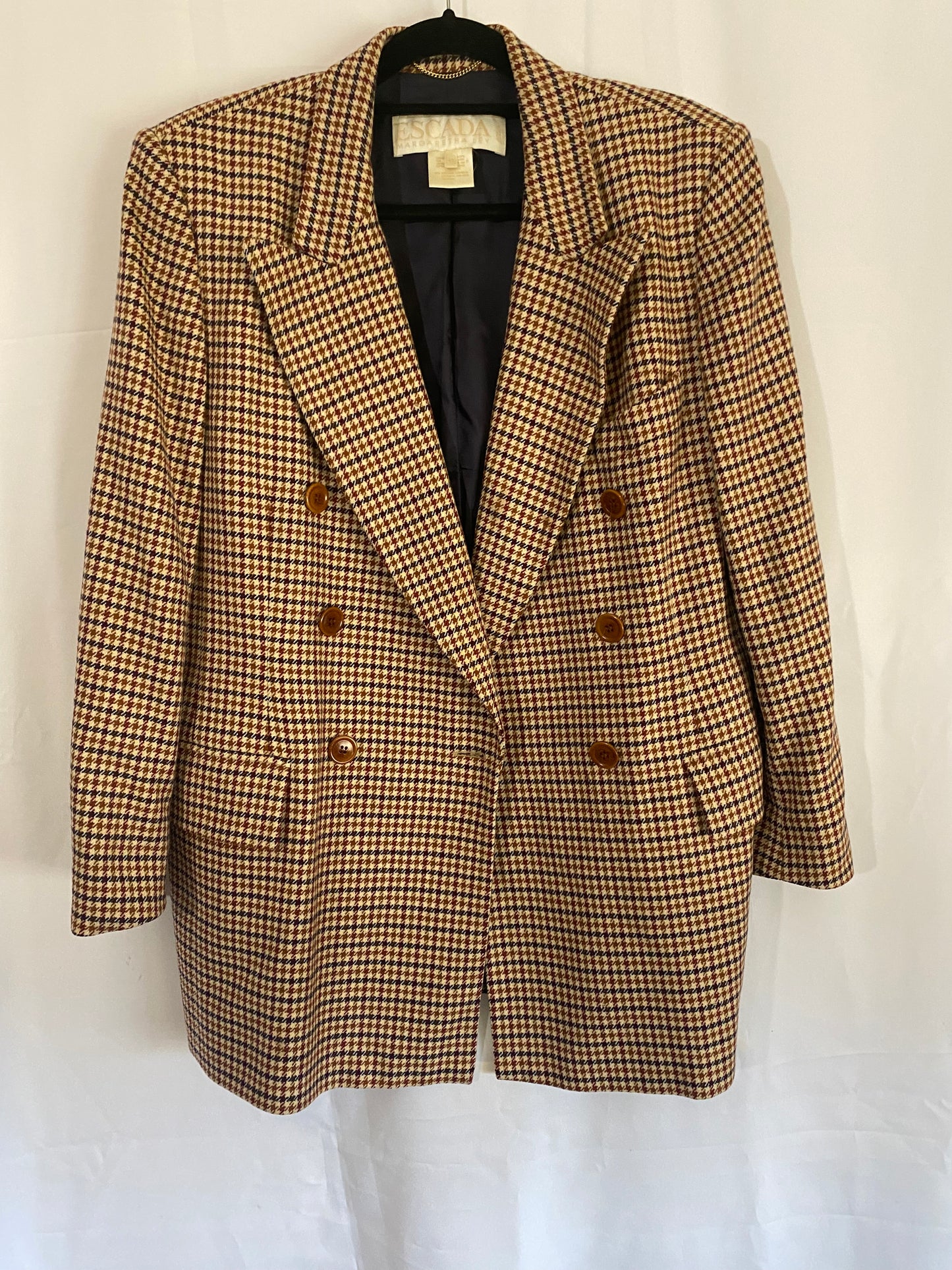 Escada Margaretha Ley Cashmere Houndstooth Blazer