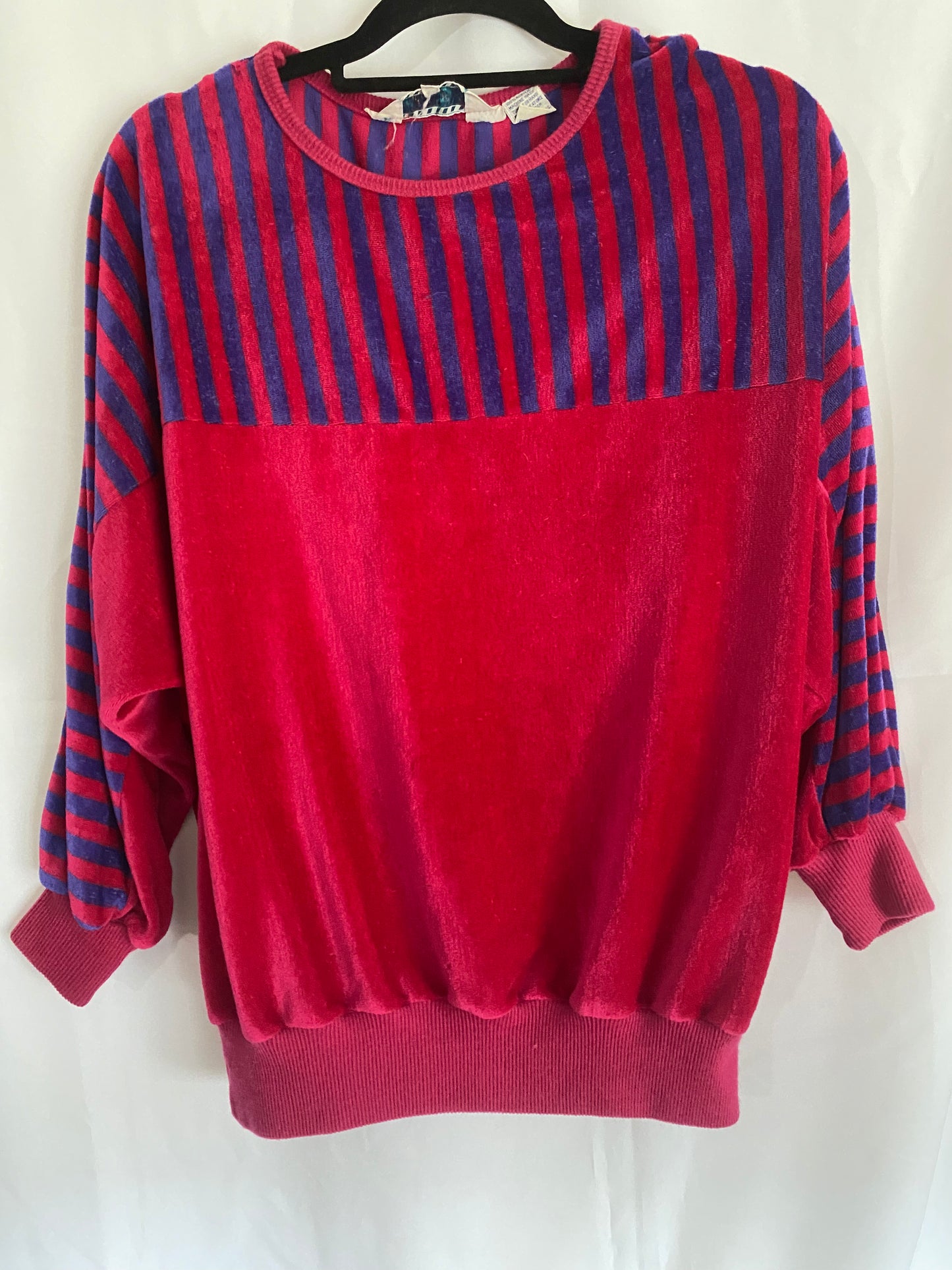 1980's Pink & Purple Velour Sweater