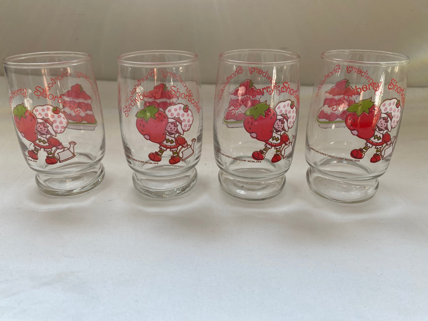 4 Strawberry Shortcake Glasses