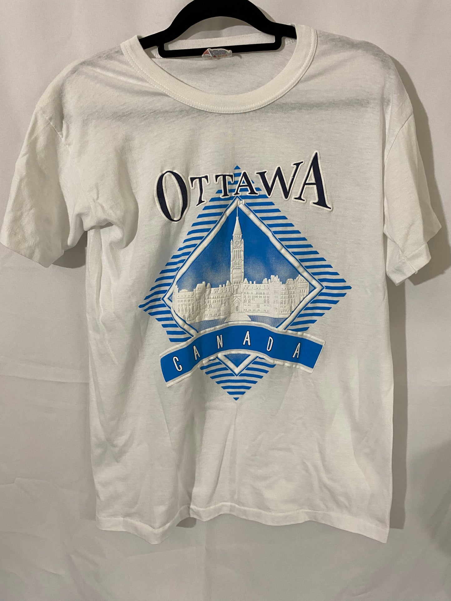 White Ottawa Canada Single Stitch T-Shirt