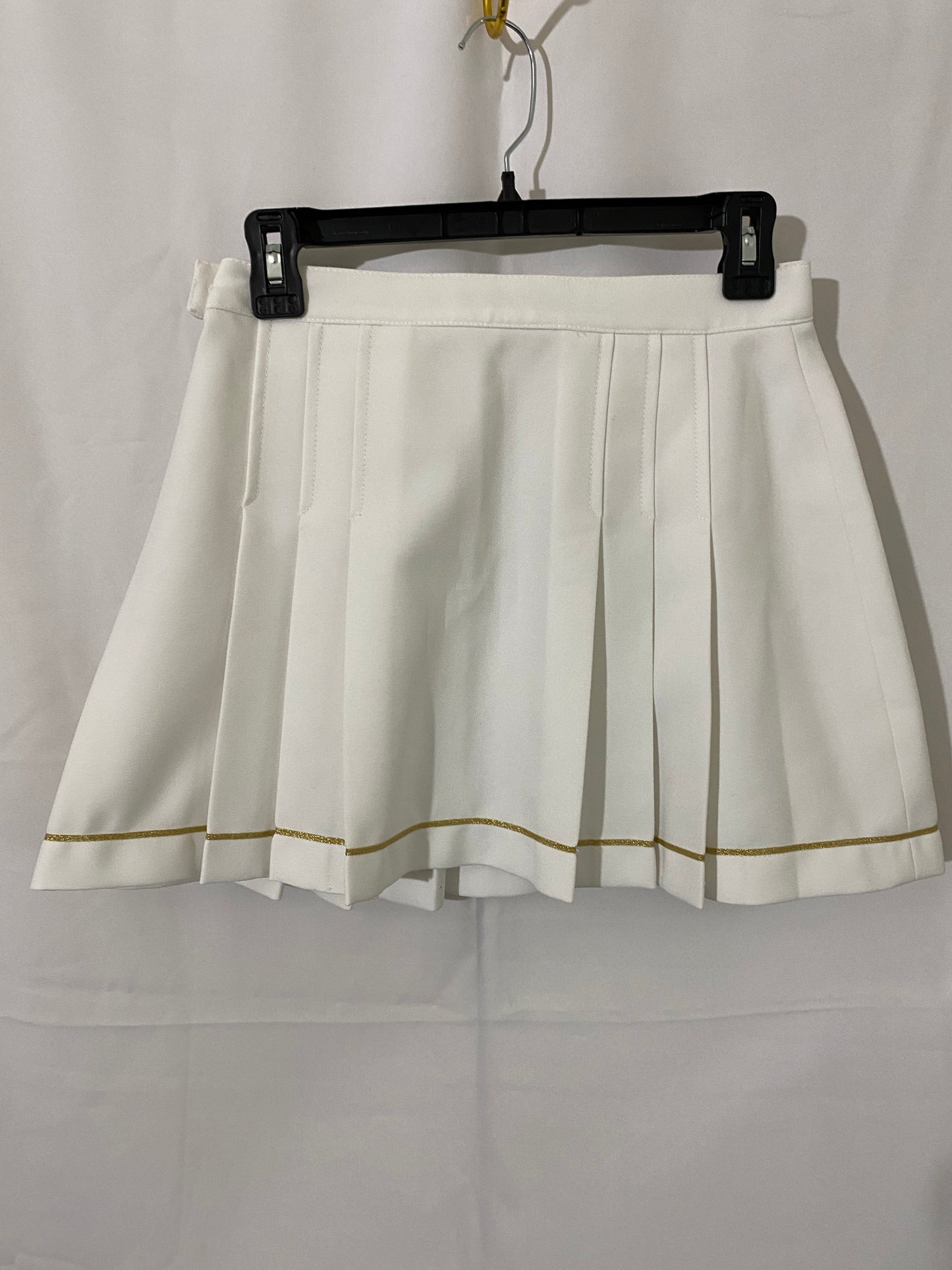 White & Gold Ellesse Pleated Tennis Skirt